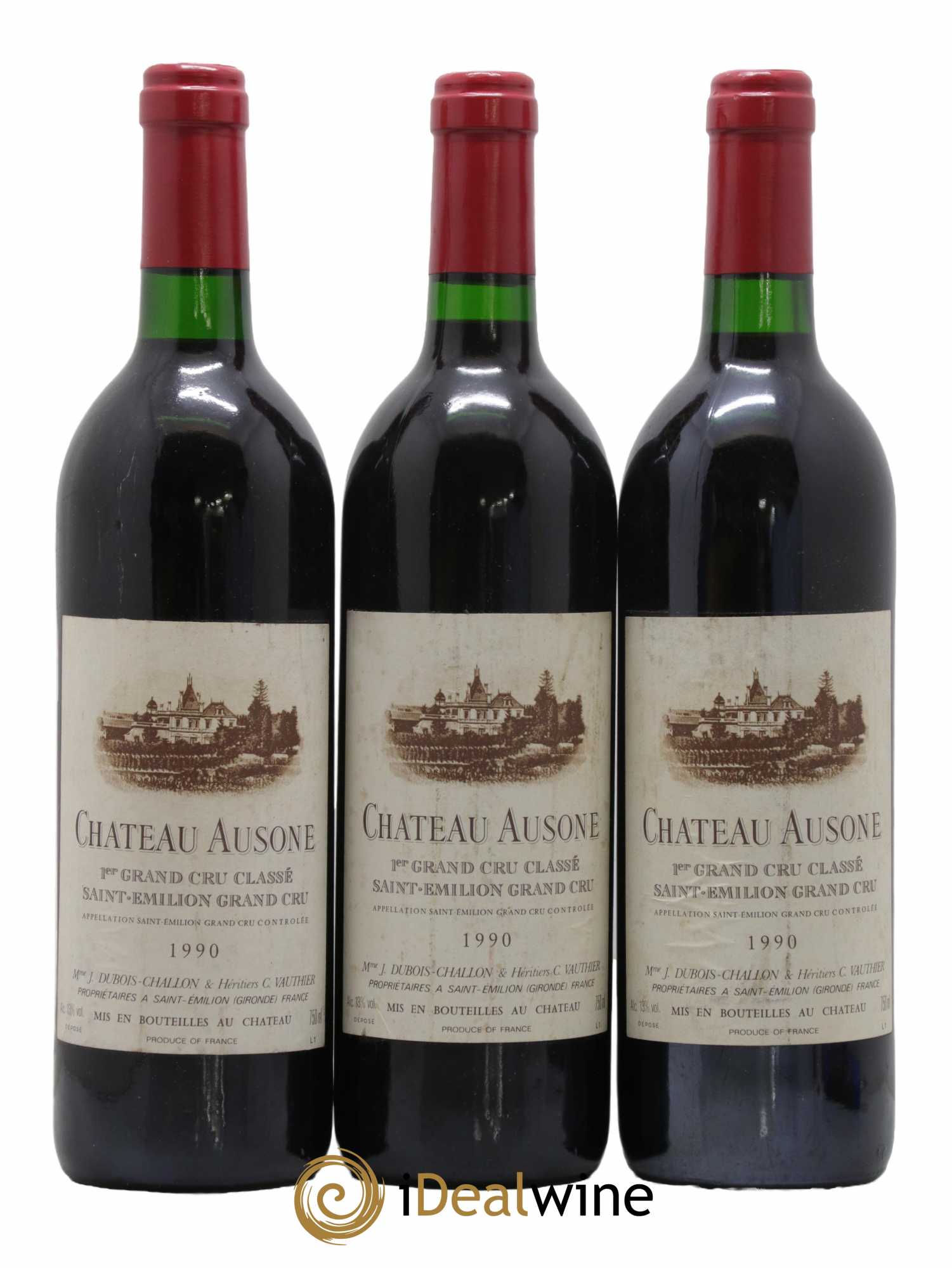 Château Ausone 1er Grand Cru Classé A 1990 - Lot de 3 bouteilles - 0