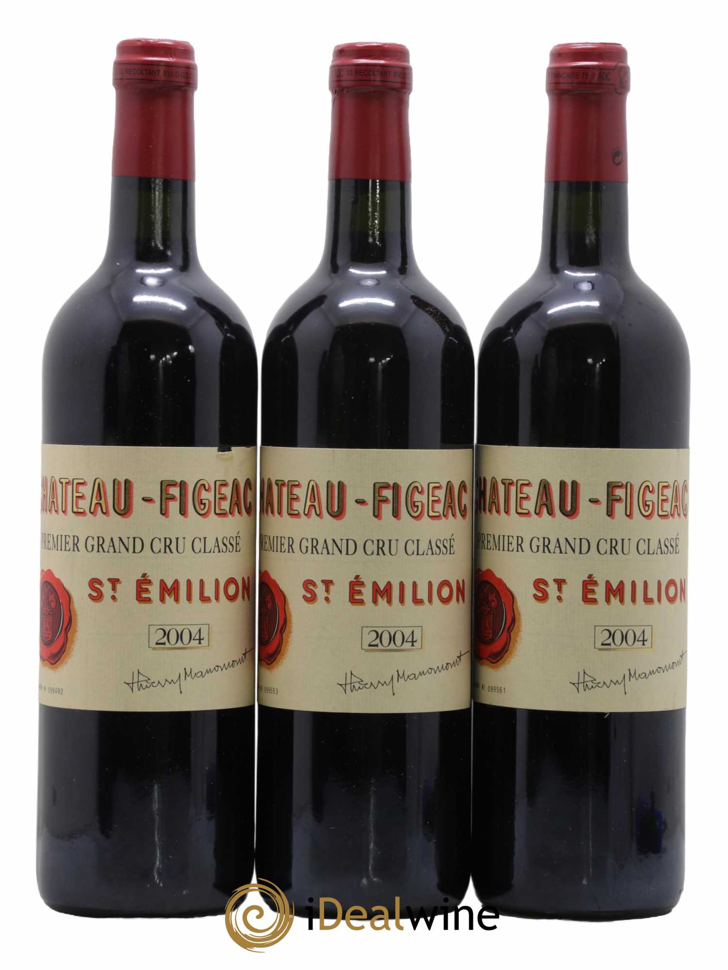 Château Figeac 1er Grand Cru Classé A 2004 - Lot de 3 bouteilles - 0