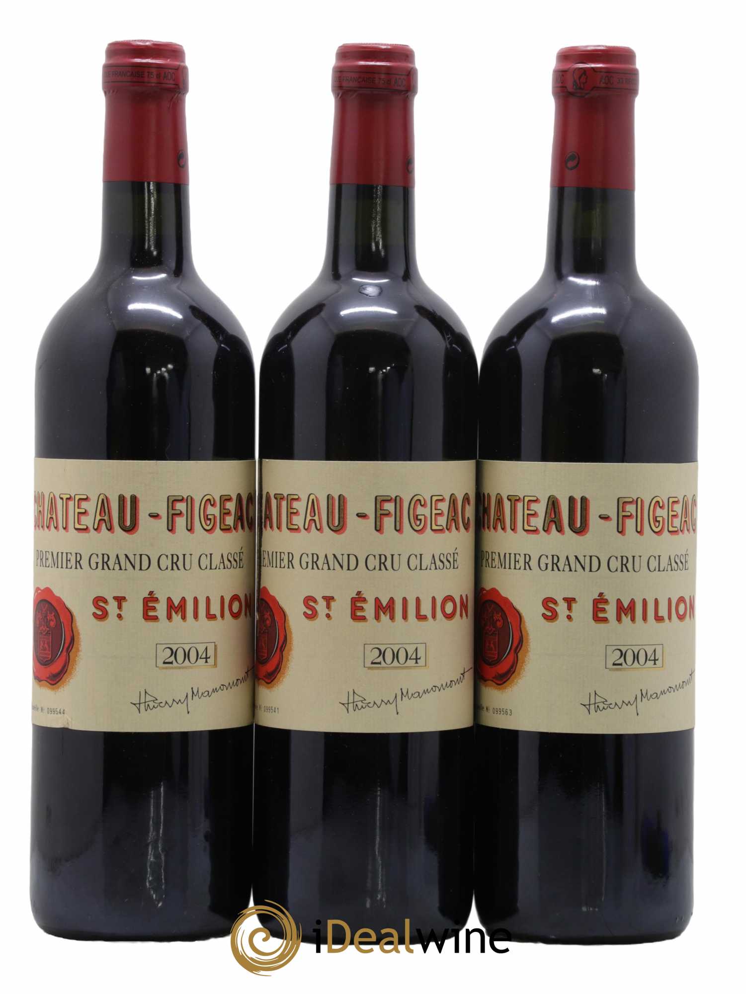 Château Figeac 1er Grand Cru Classé A 2004 - Lot de 3 bouteilles - 0