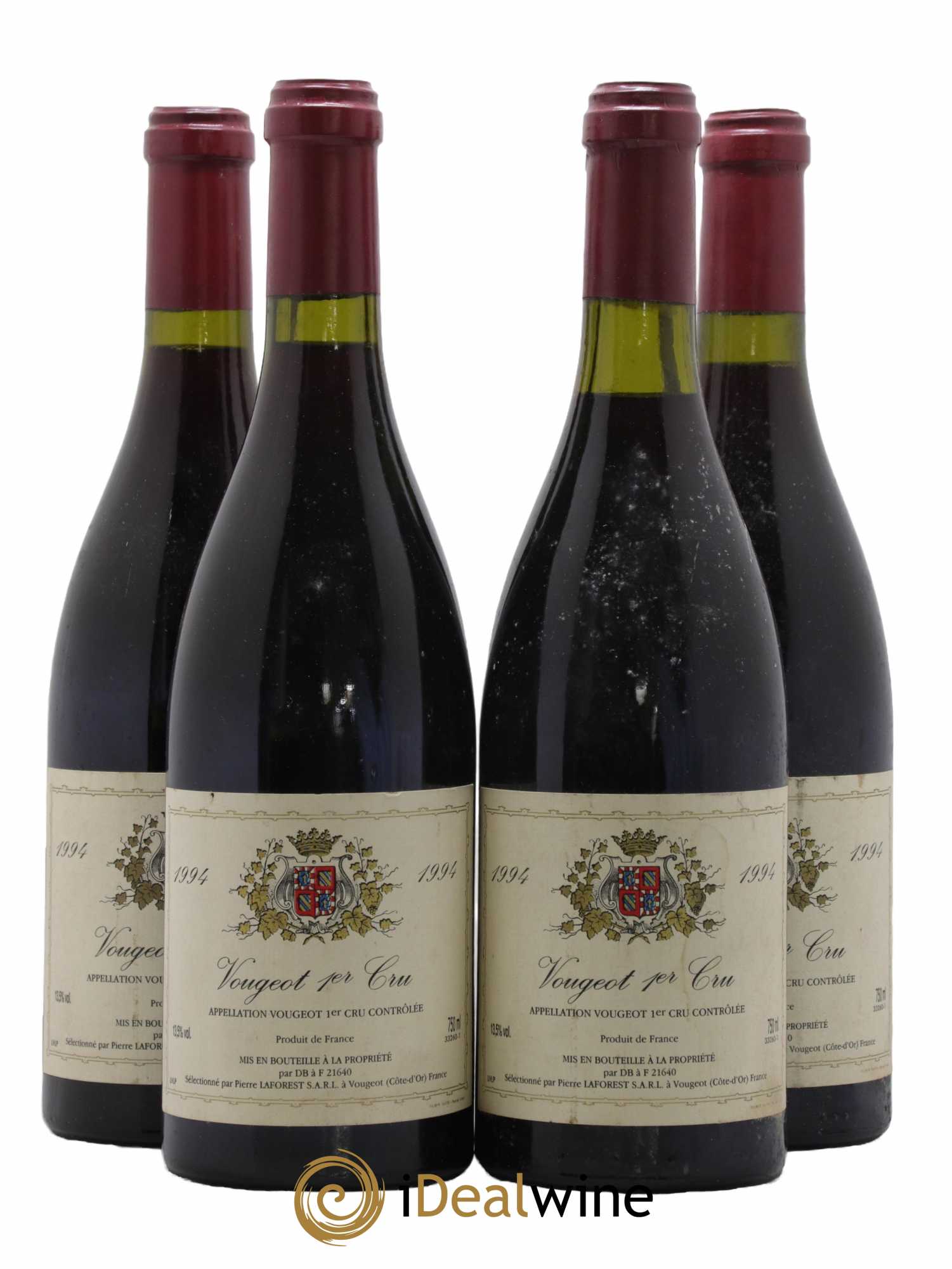 Vougeot 1er Cru Pierre Laforest 1994 - Lot de 4 bouteilles - 0