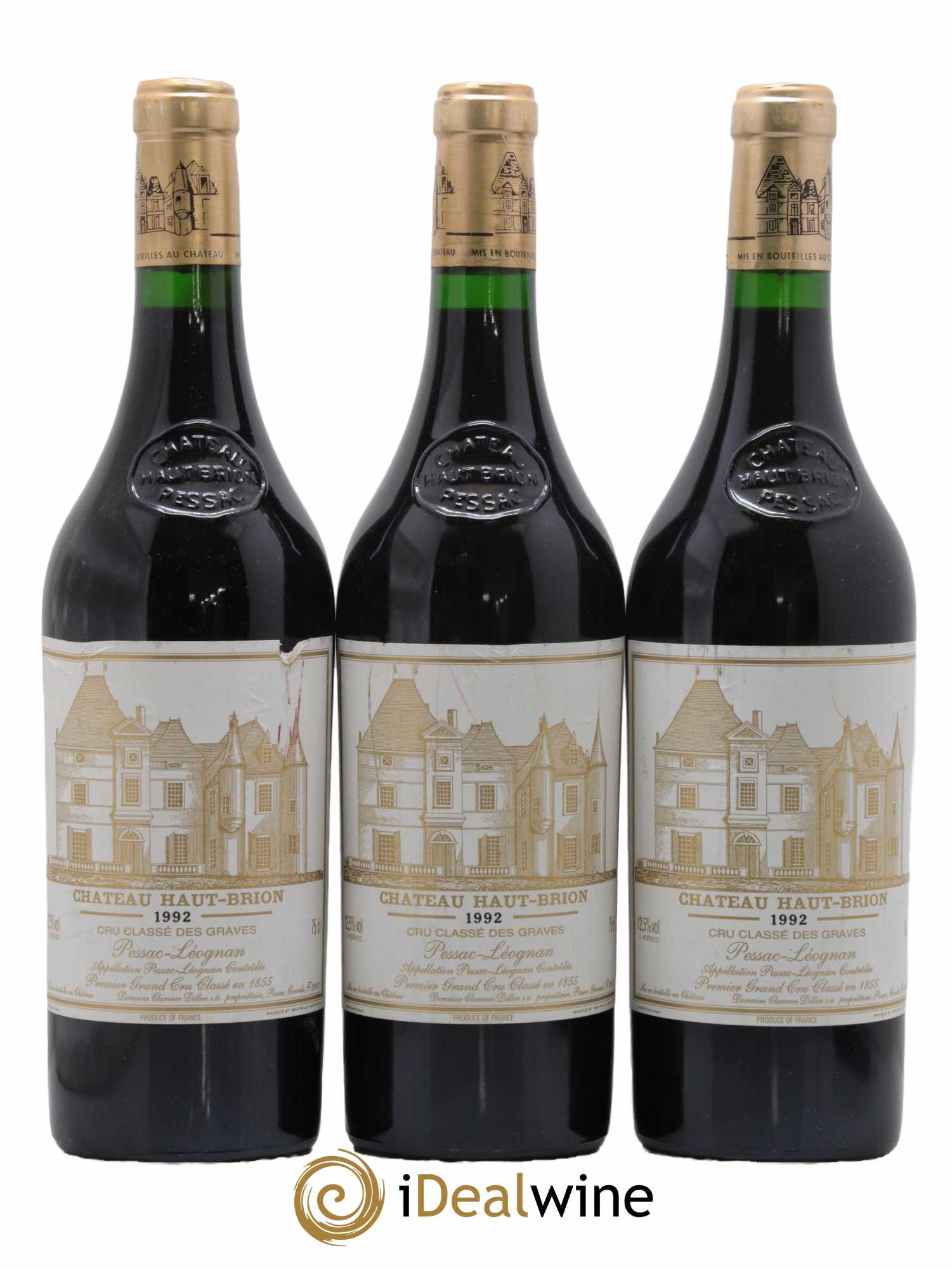 Château Haut Brion 1er Grand Cru Classé 1992 - Lot de 3 bouteilles - 0
