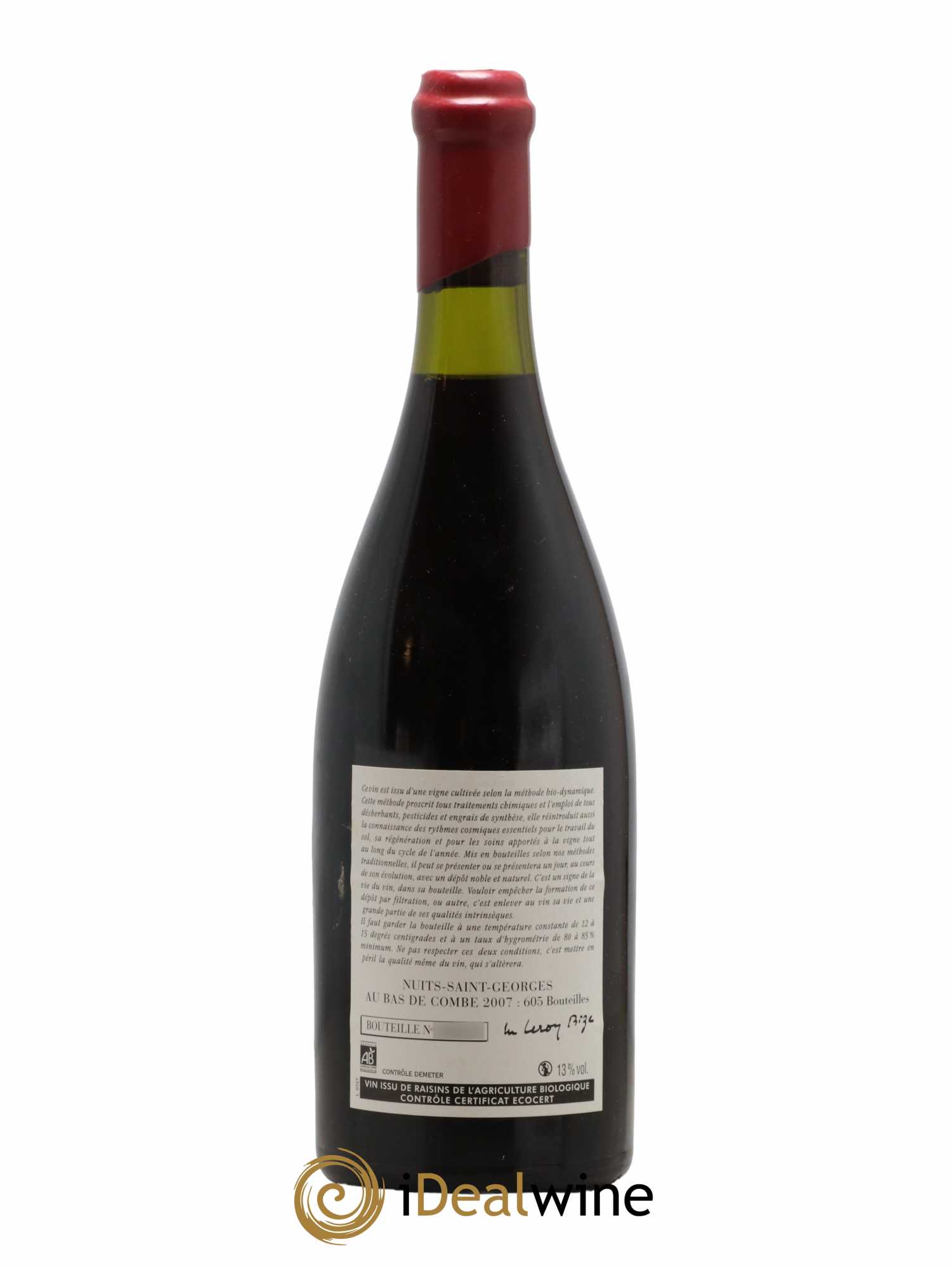 Nuits-Saint-Georges Bas de Combes Leroy (Domaine) 2007 - Lot de 1 bouteille - 1
