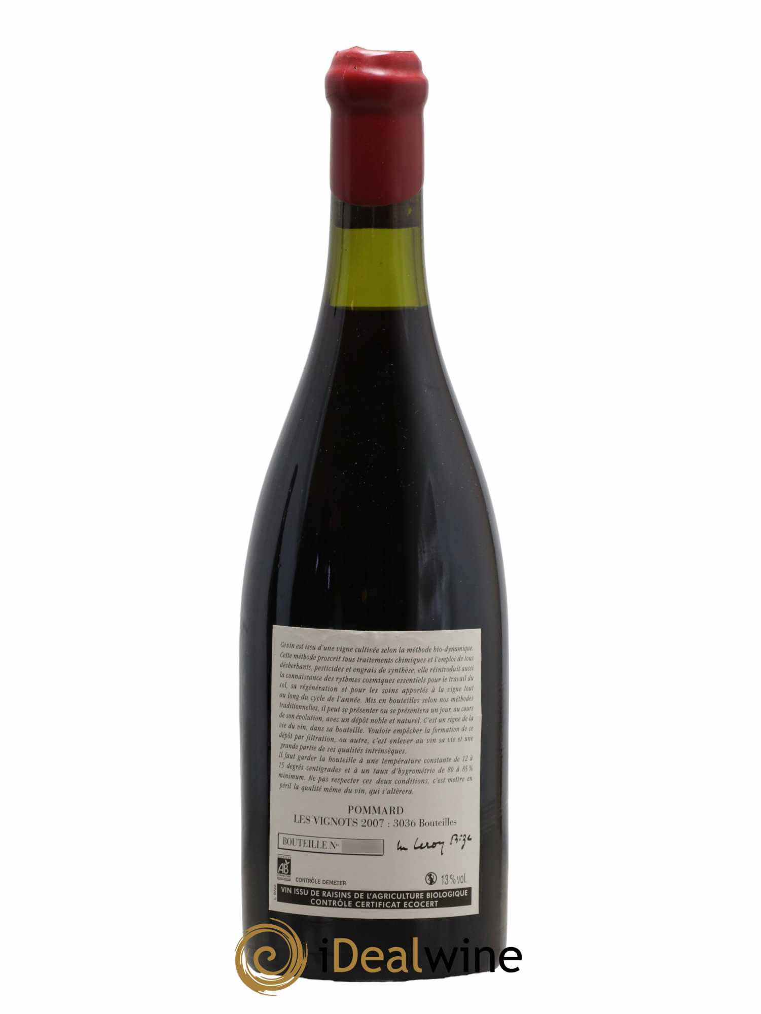 Pommard Les Vignots Leroy (Domaine) 2007 - Lot de 1 bouteille - 1