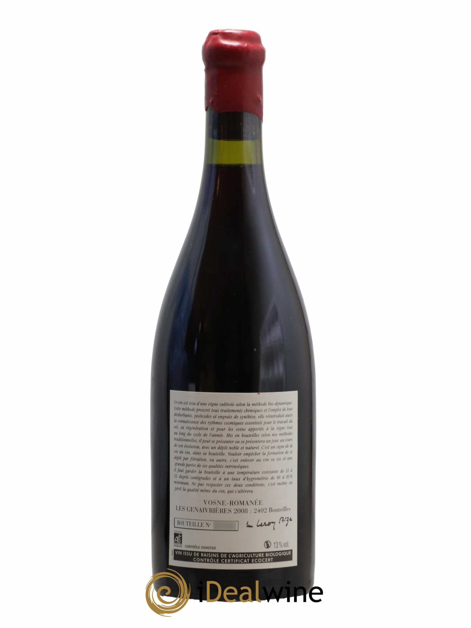 Vosne-Romanée Les Genaivrières Leroy (Domaine) 2008 - Lot de 1 bouteille - 1