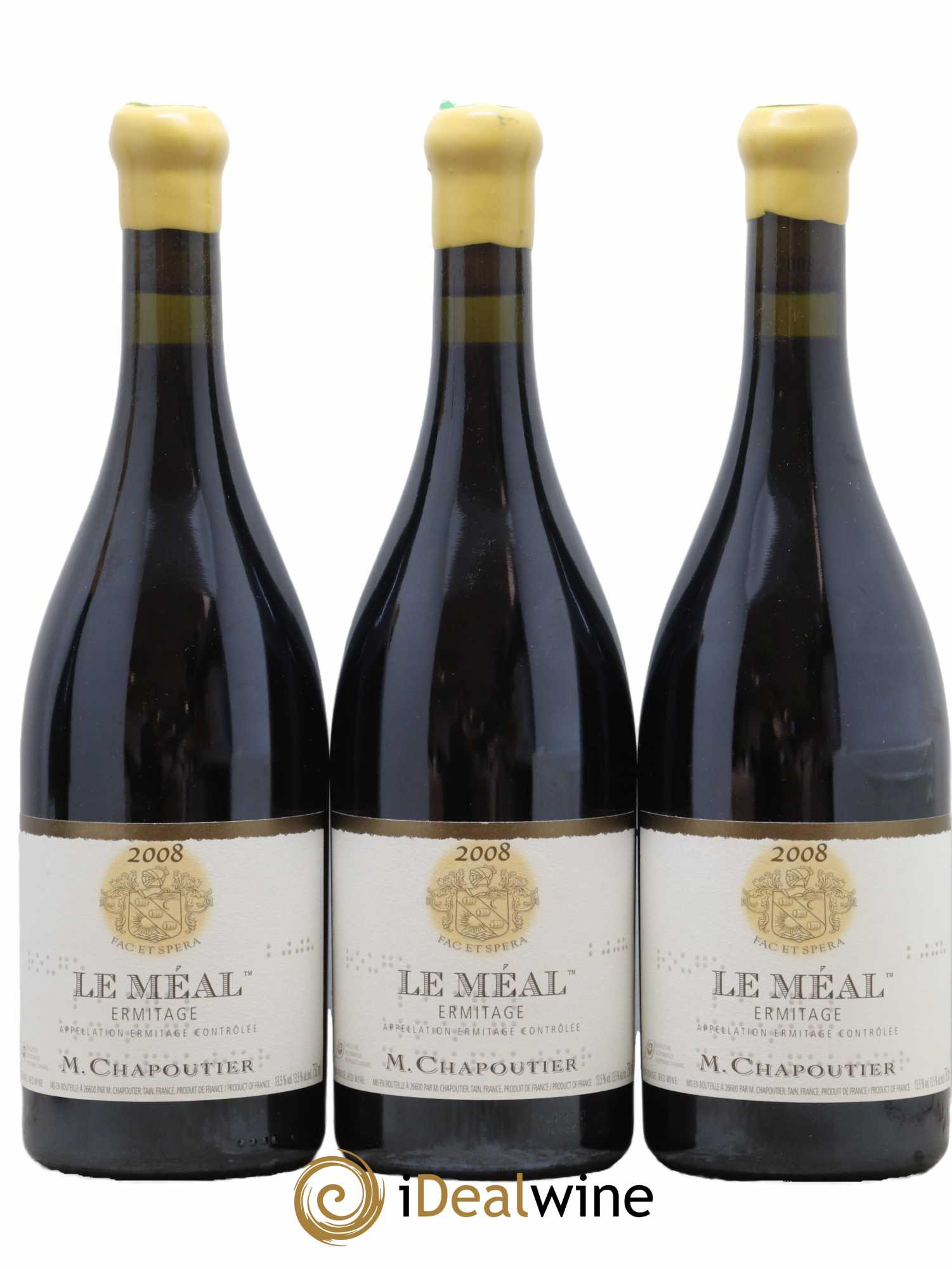 Hermitage Ermitage Le Méal Chapoutier 2008 - Lot de 3 bouteilles - 0
