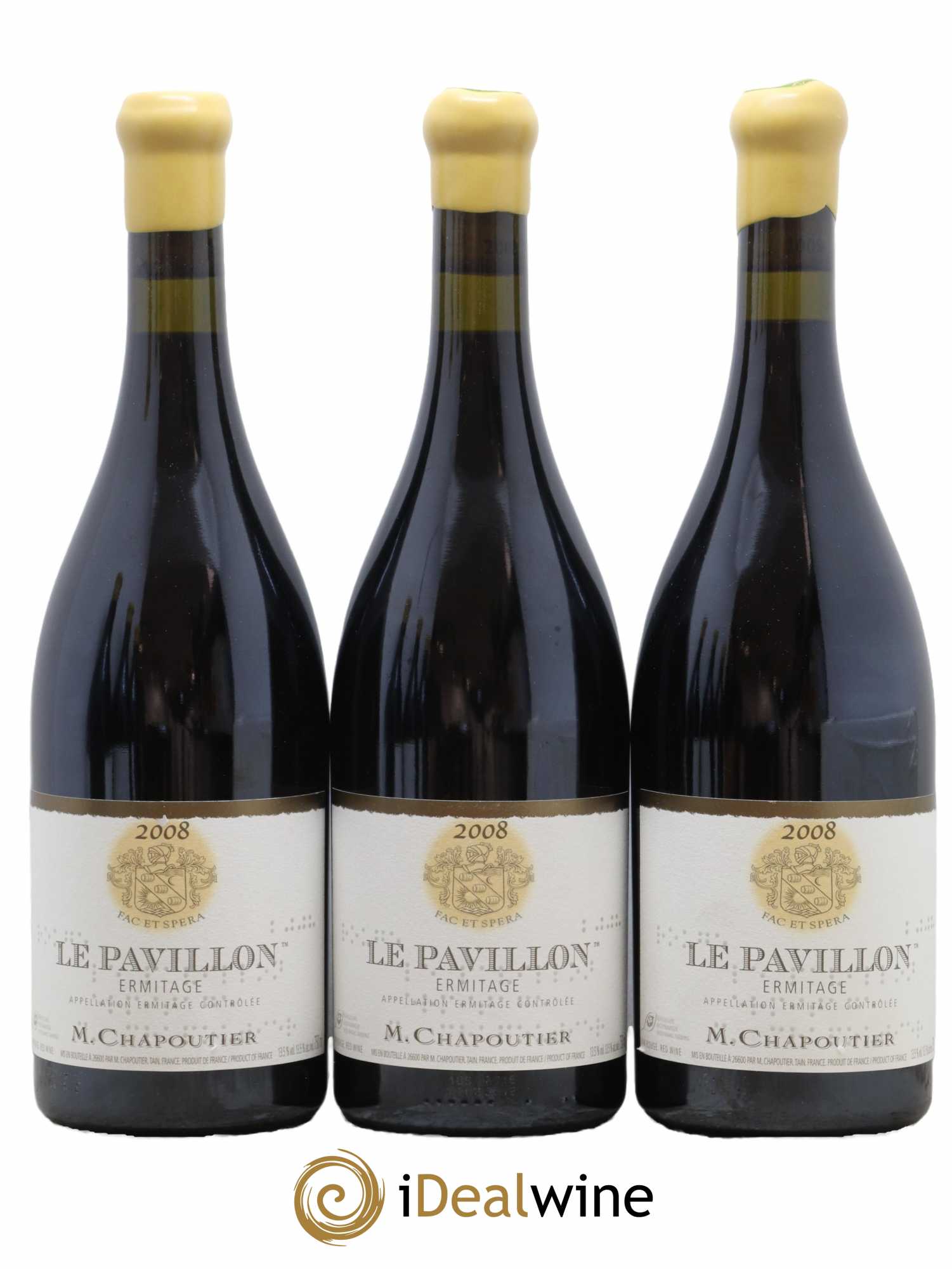 Hermitage Ermitage Le Pavillon Chapoutier 2008 - Lot de 3 bouteilles - 0