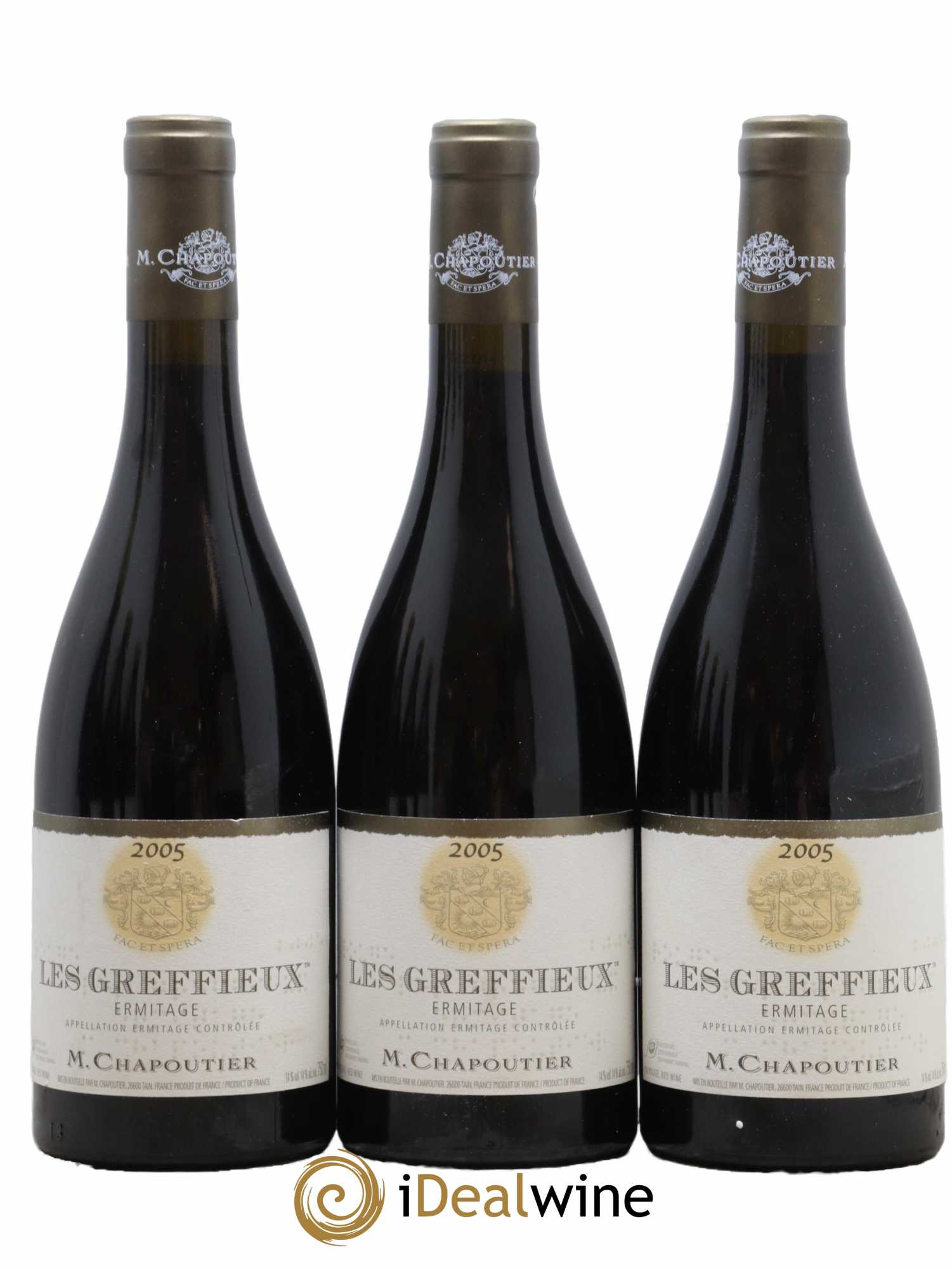 Hermitage Ermitage Les Greffieux Chapoutier 2005 - Lot de 3 bouteilles - 0