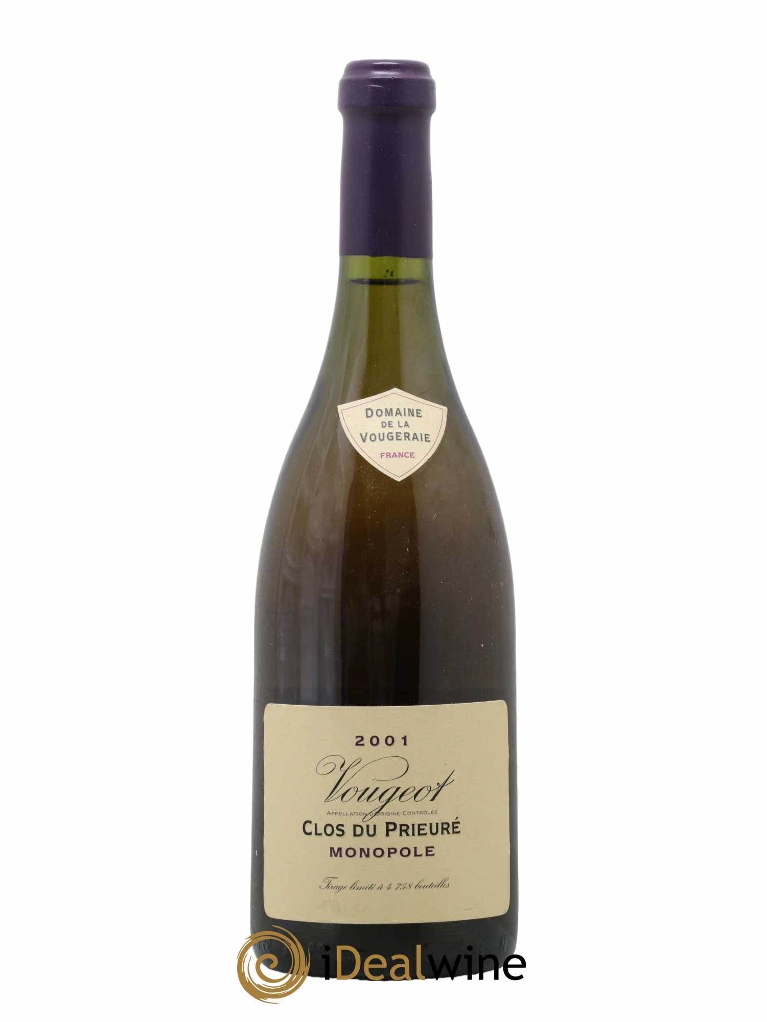 Vougeot Clos du Prieuré La Vougeraie 2001 - Posten von 1 Flasche - 0