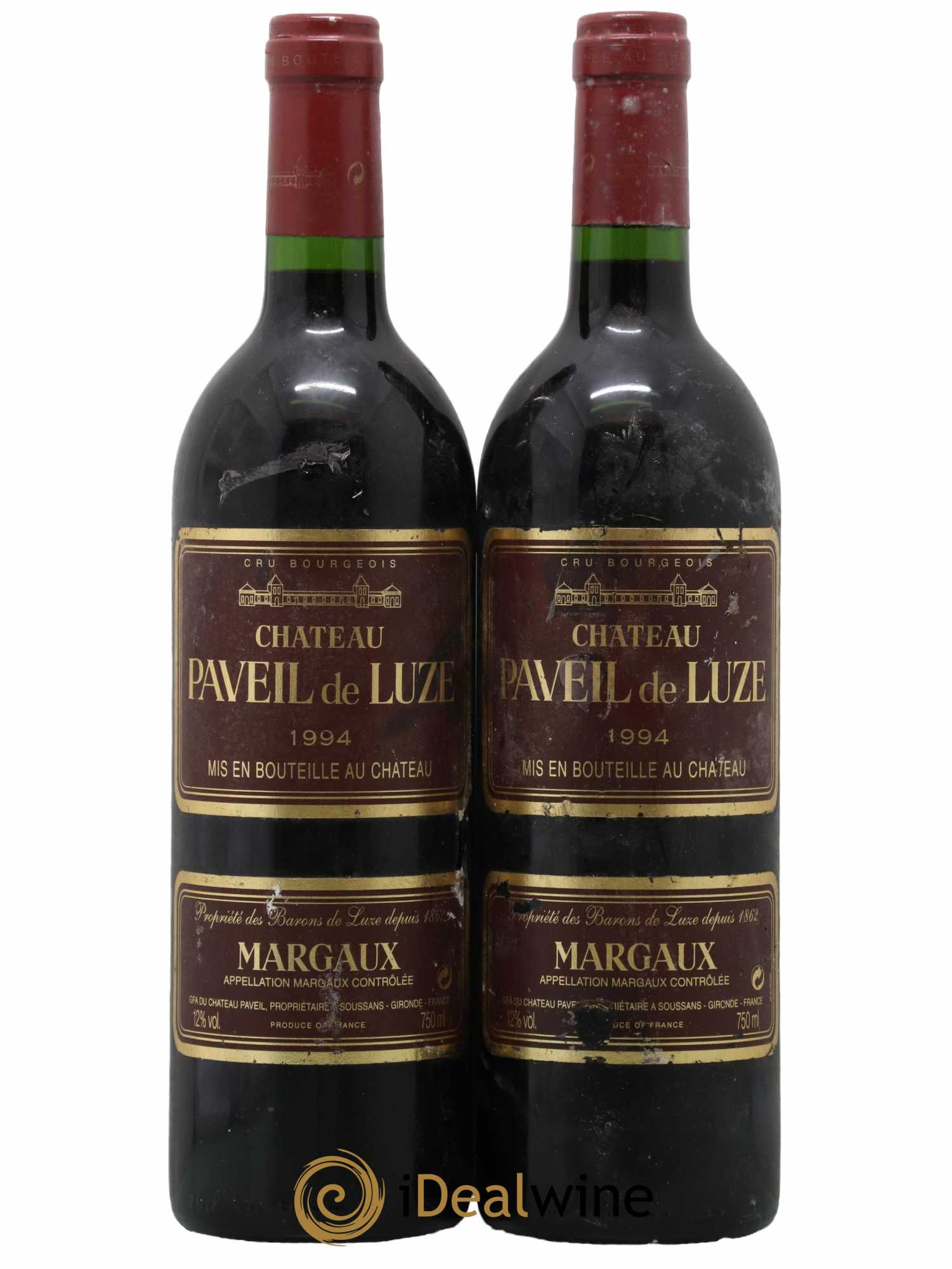 Château Paveil de Luze Cru Bourgeois 1994 - Lot de 2 bouteilles - 0