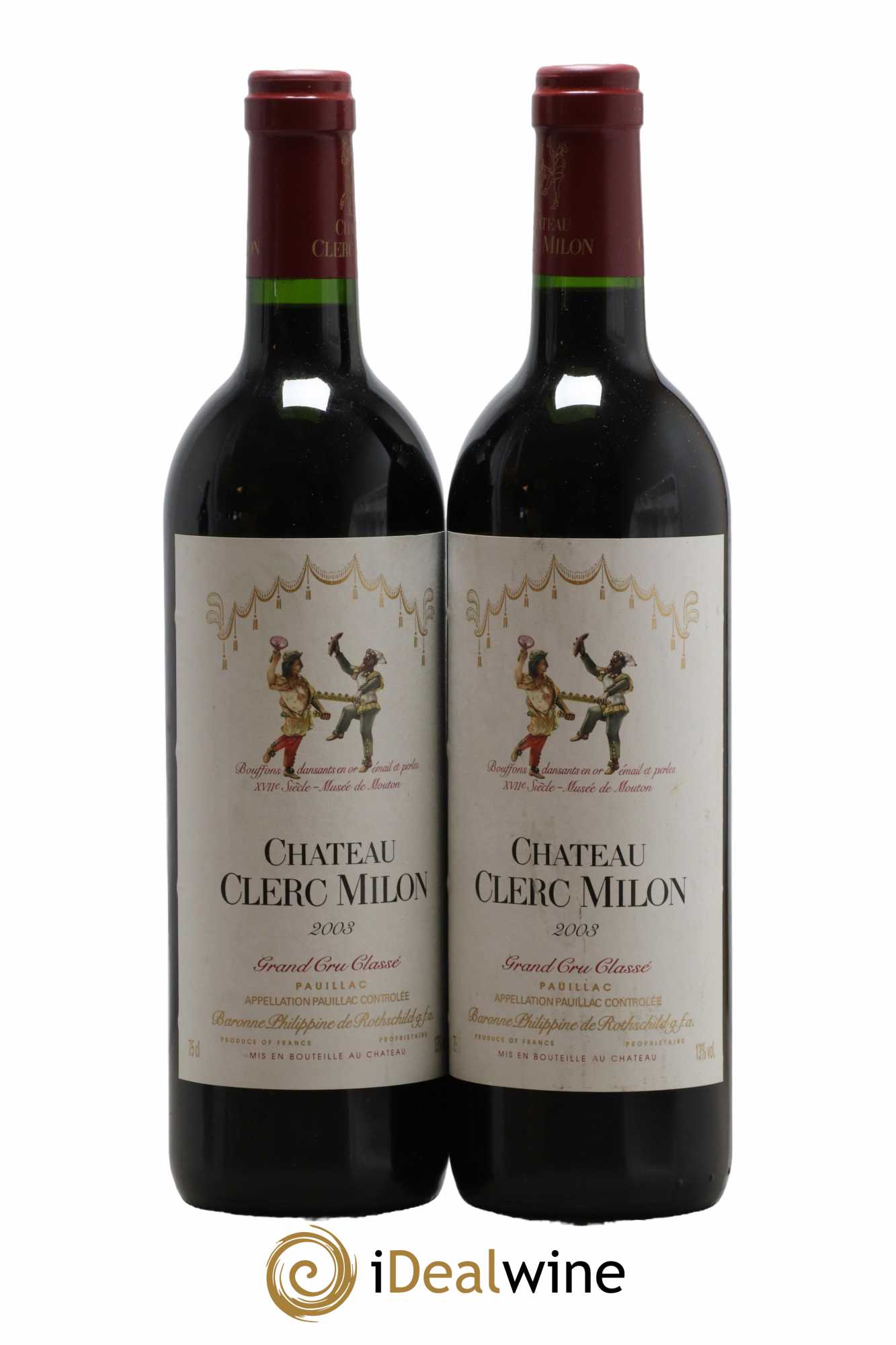 Château Clerc Milon 5ème Grand Cru Classé 2003 - Lot de 2 bouteilles - 0