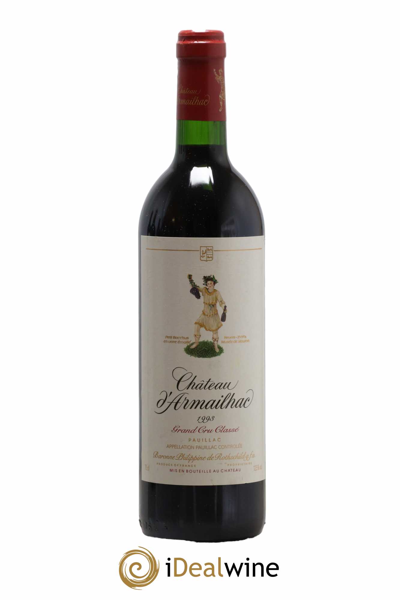 Château d' Armailhac - Mouton Baron(ne) Philippe 5ème Grand Cru Classé 1993 - Lot de 1 bouteille - 0