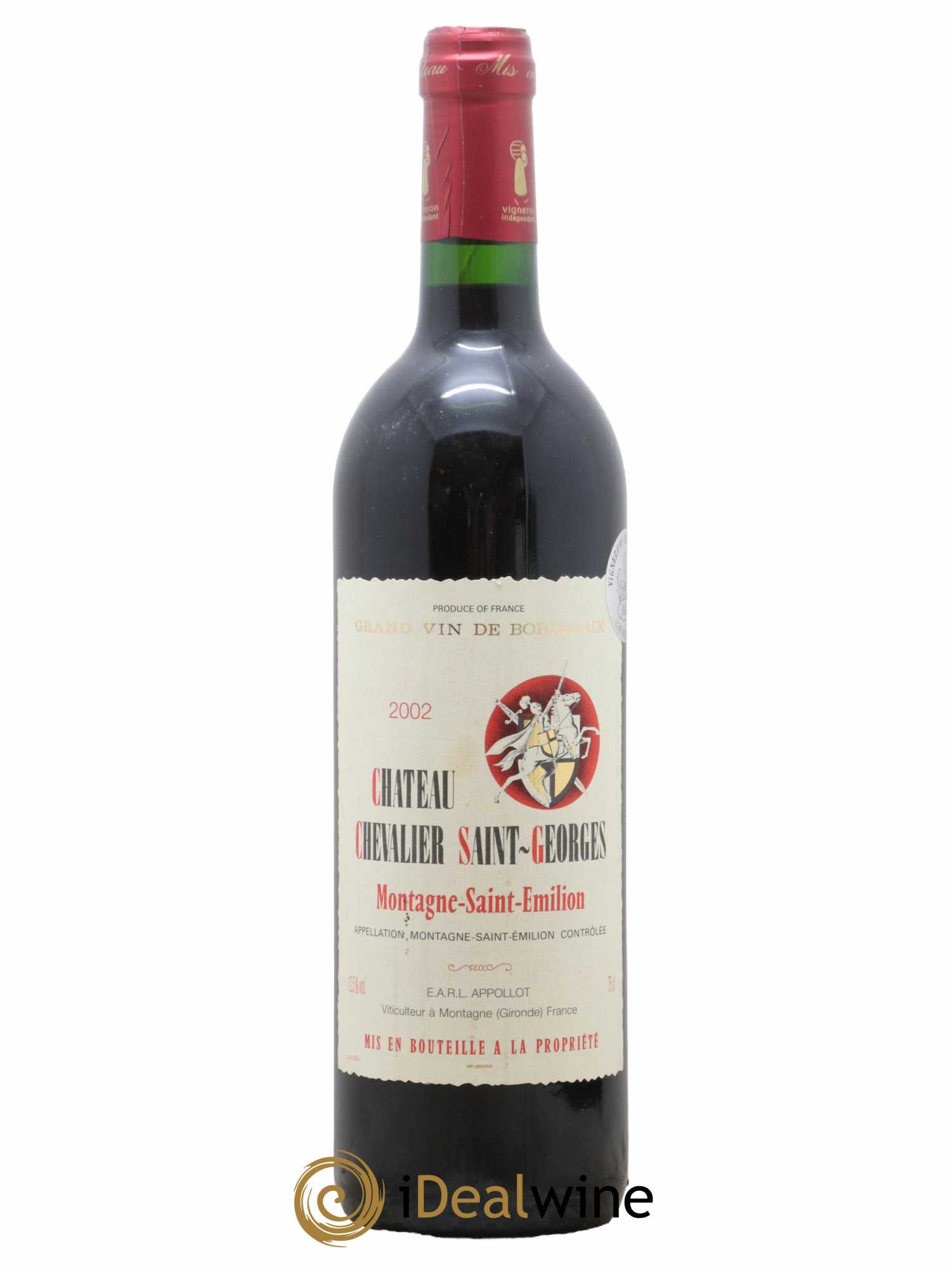 Montagne Saint-Émilion Château Chevalier Saint Georges 2002 - Lot de 1 bouteille - 0