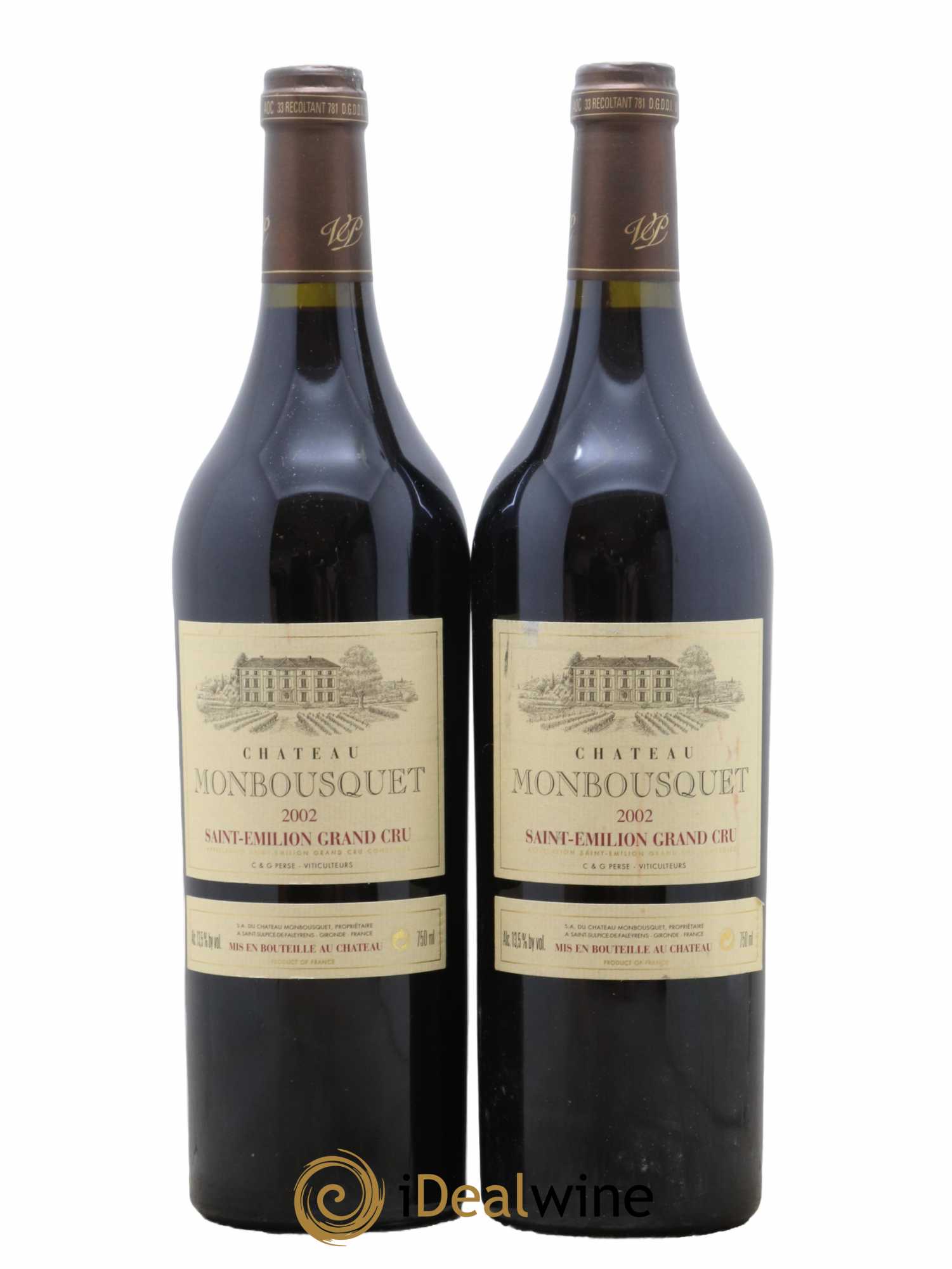 Château Monbousquet Grand Cru Classé 2002 - Lot de 2 bouteilles - 0