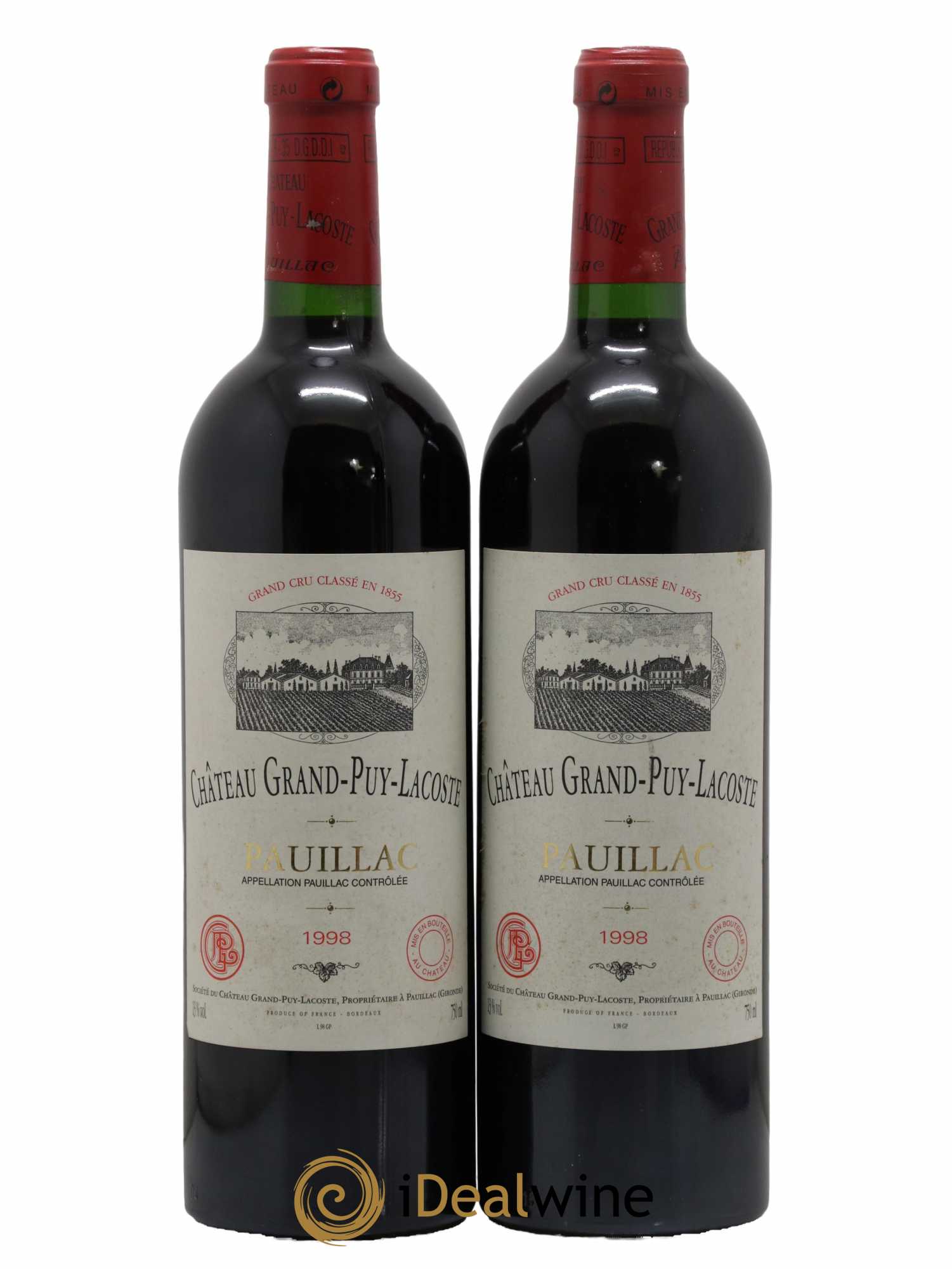 Château Grand Puy Lacoste 5ème Grand Cru Classé 1998 - Lot de 2 bouteilles - 0
