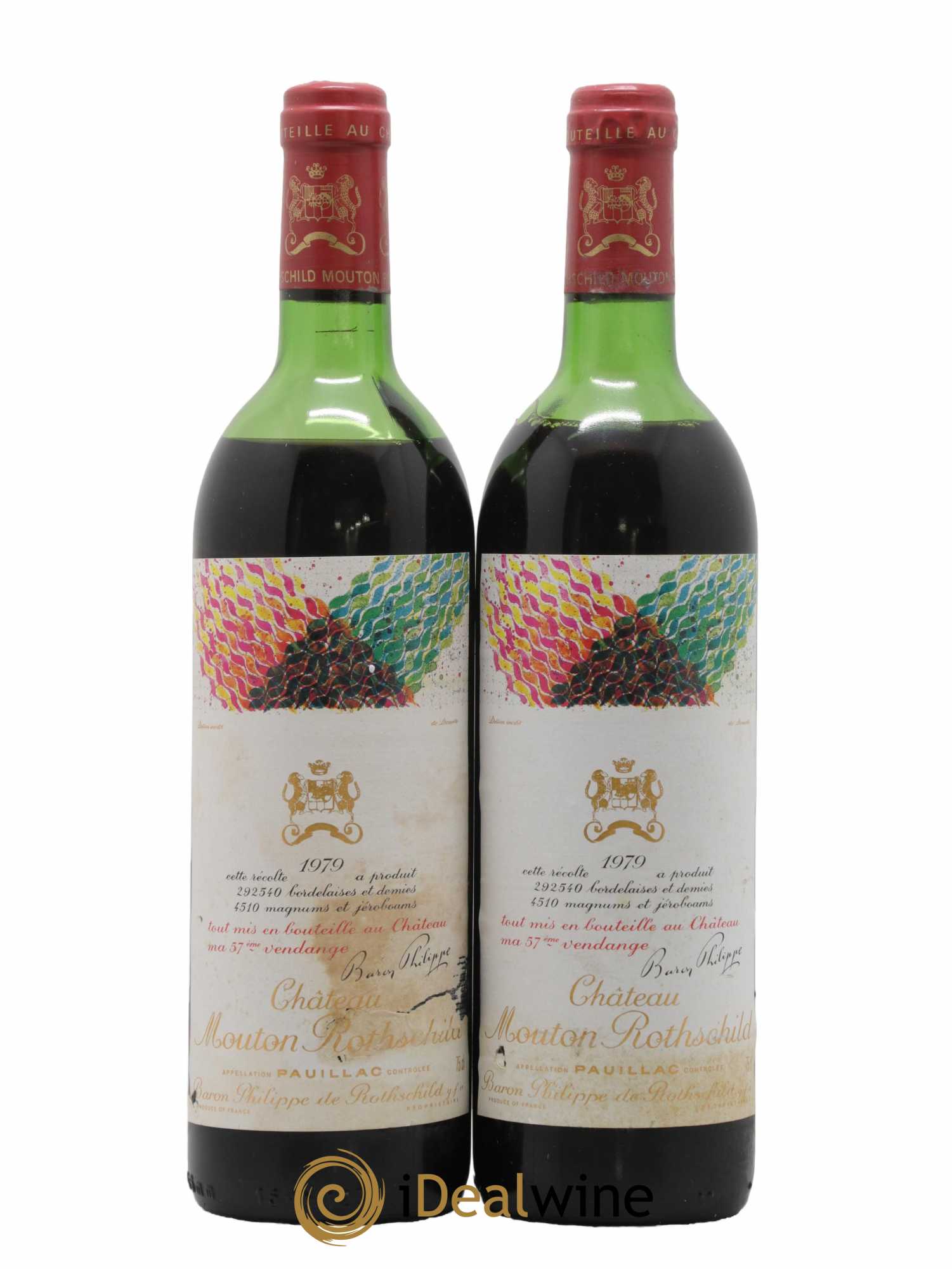 Château Mouton Rothschild 1er Grand Cru Classé 1979 - Lot de 2 bouteilles - 0
