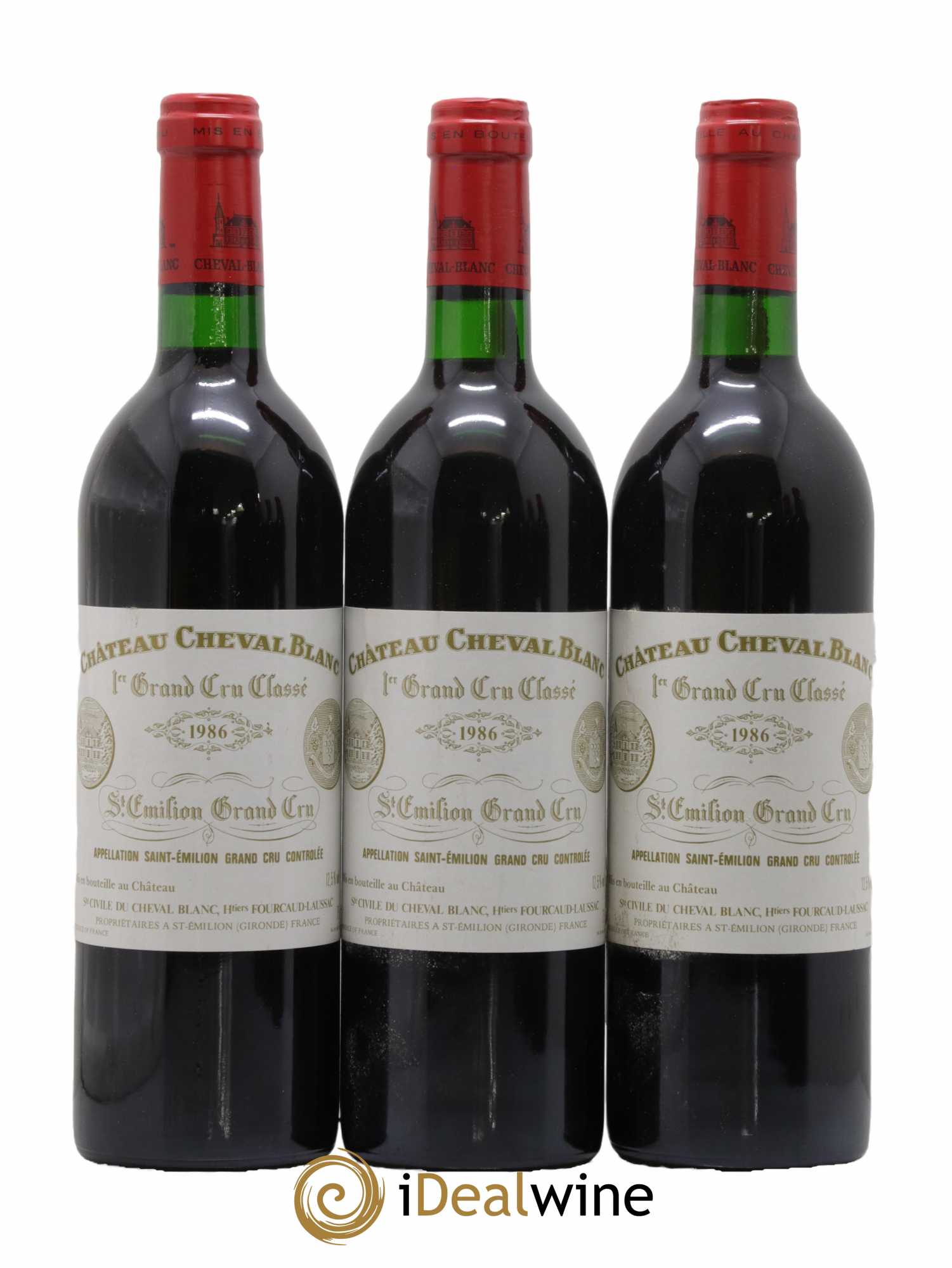Château Cheval Blanc 1er Grand Cru Classé A 1986 - Lot de 3 bouteilles - 0
