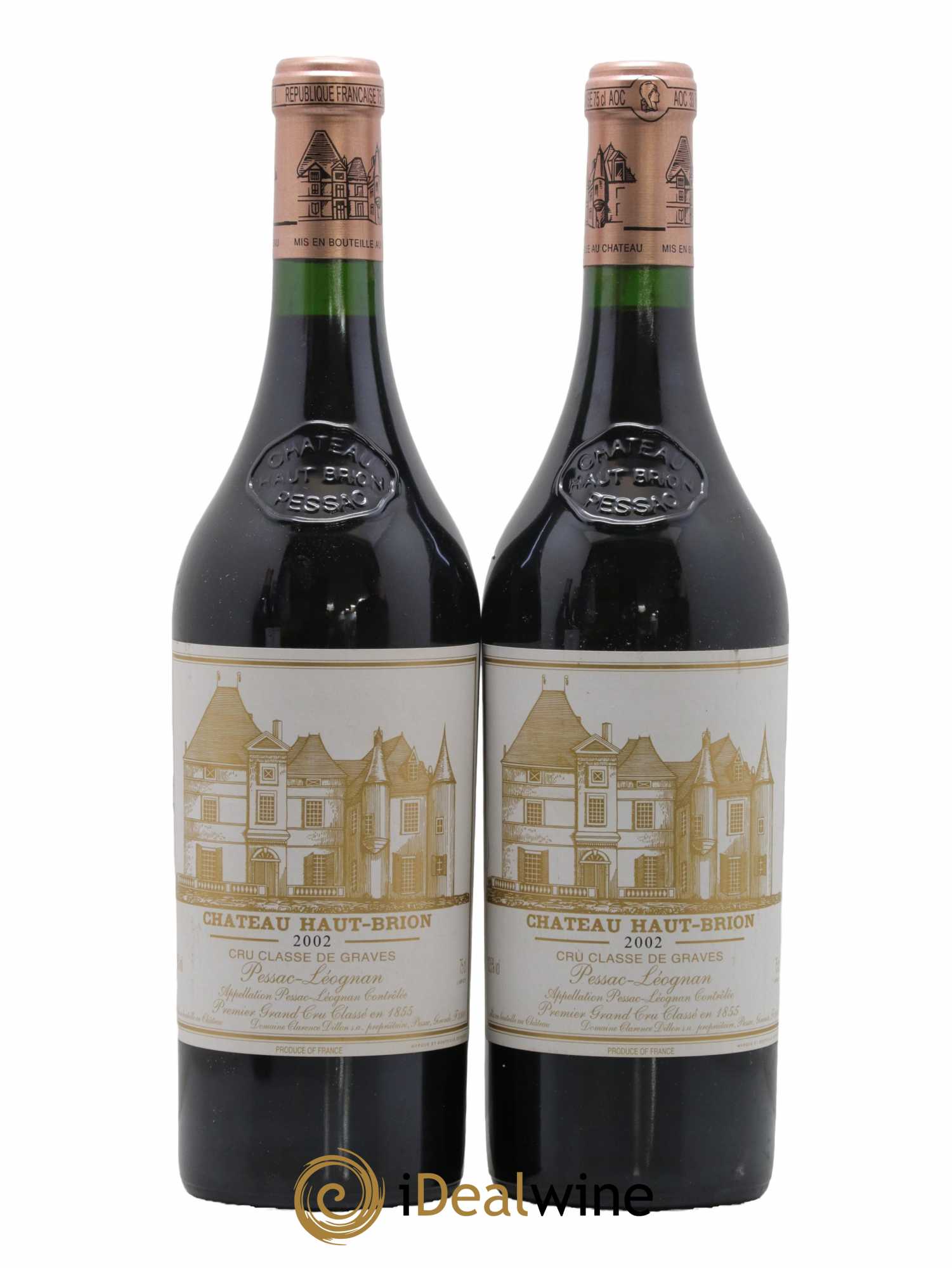Château Haut Brion 1er Grand Cru Classé 2002 - Lot de 2 bouteilles - 0