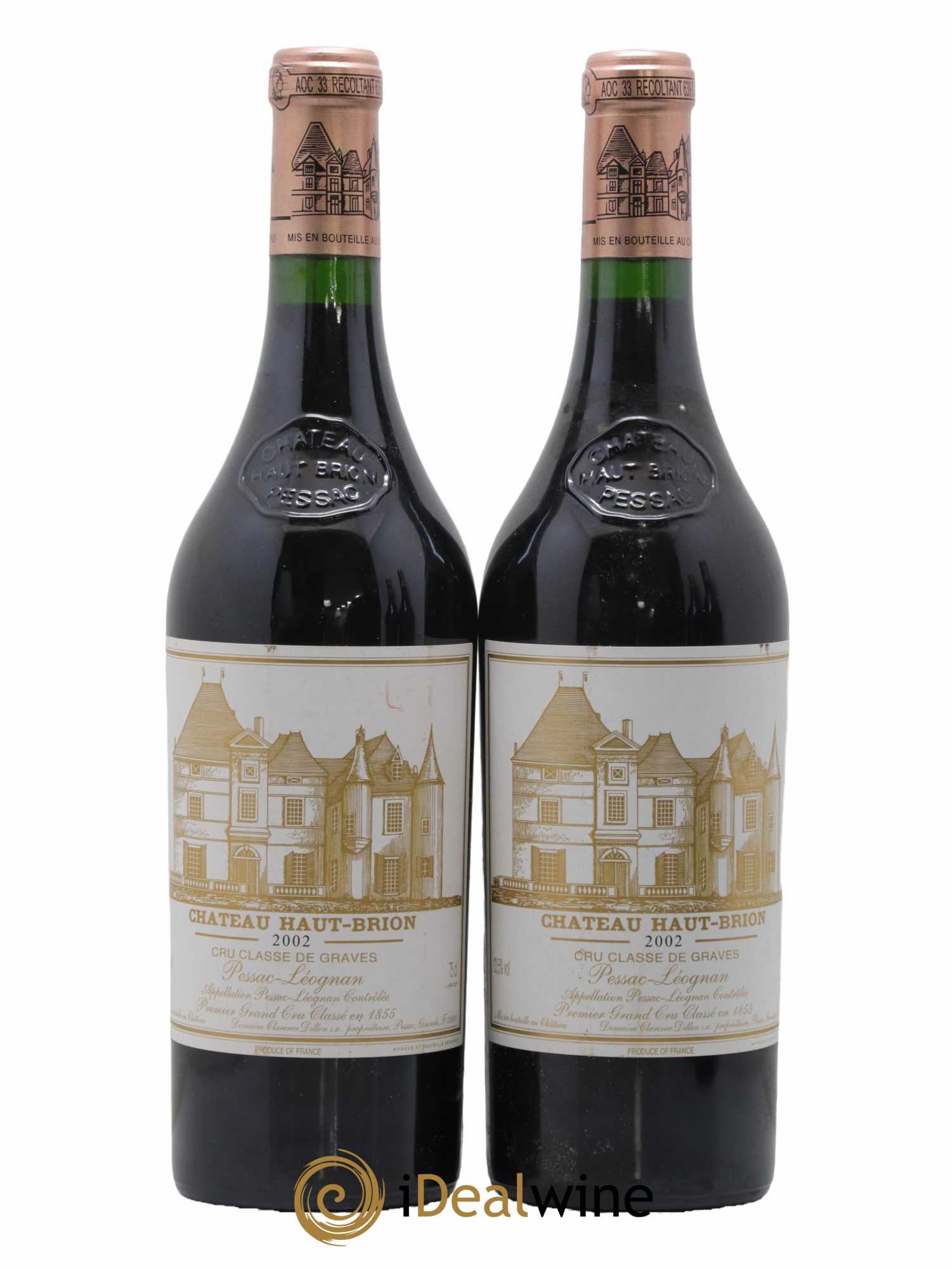 Château Haut Brion 1er Grand Cru Classé 2002 - Lot de 2 bouteilles - 0