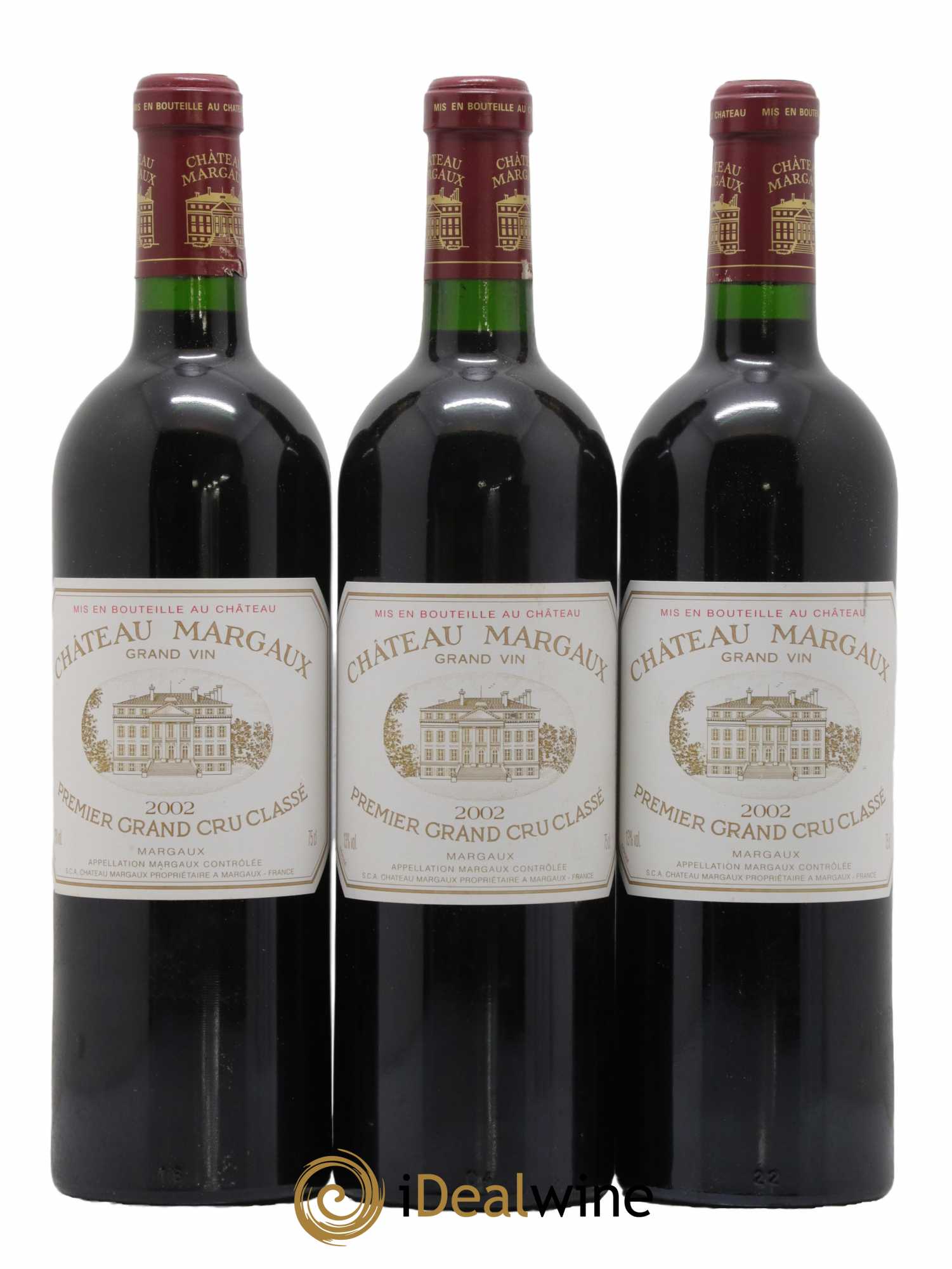 Château Margaux 1er Grand Cru Classé 2002 - Lot de 3 bouteilles - 0