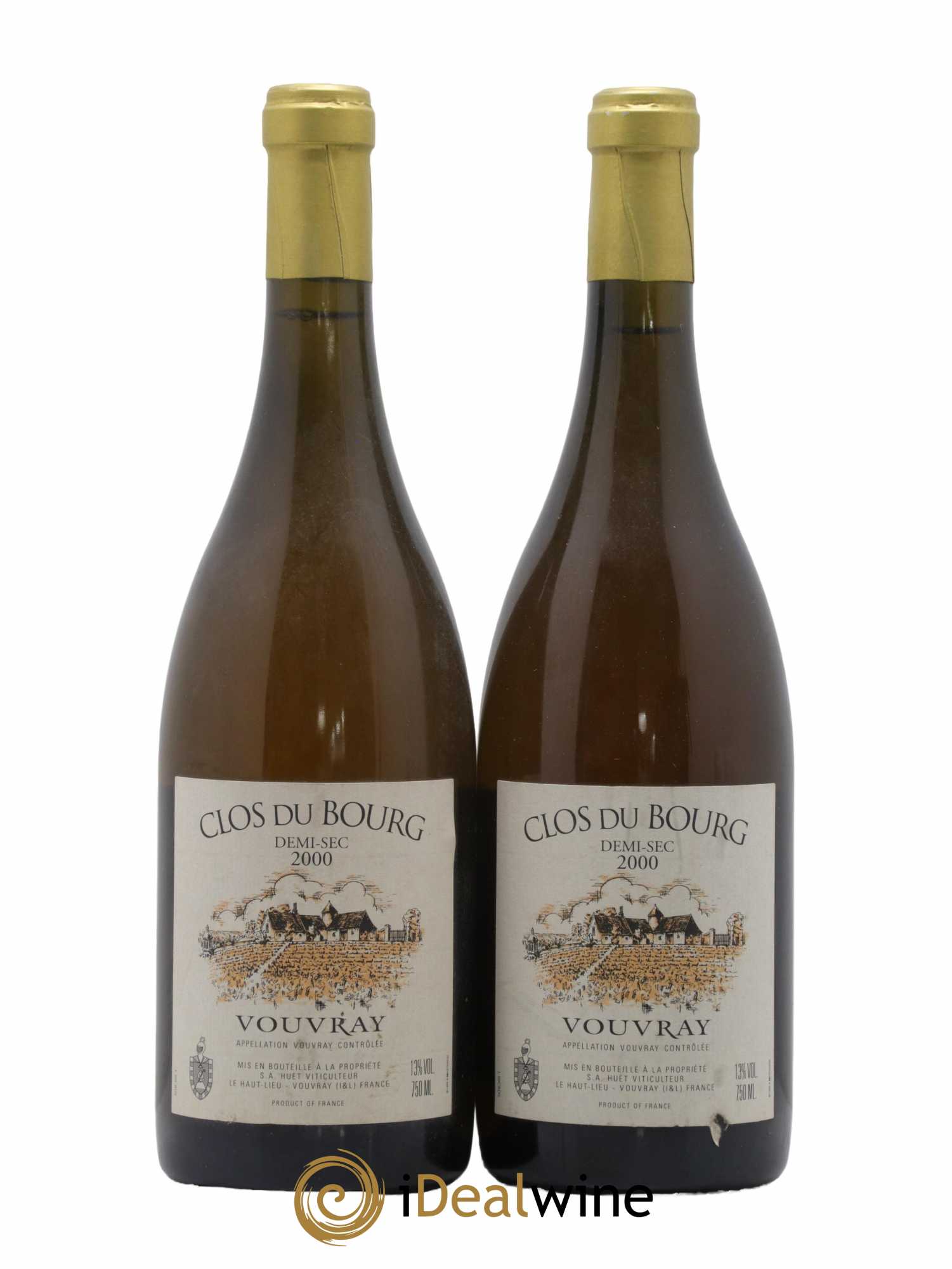 Vouvray Clos du Bourg Demi-Sec Domaine Huet 2000 - Lot de 2 bouteilles - 0