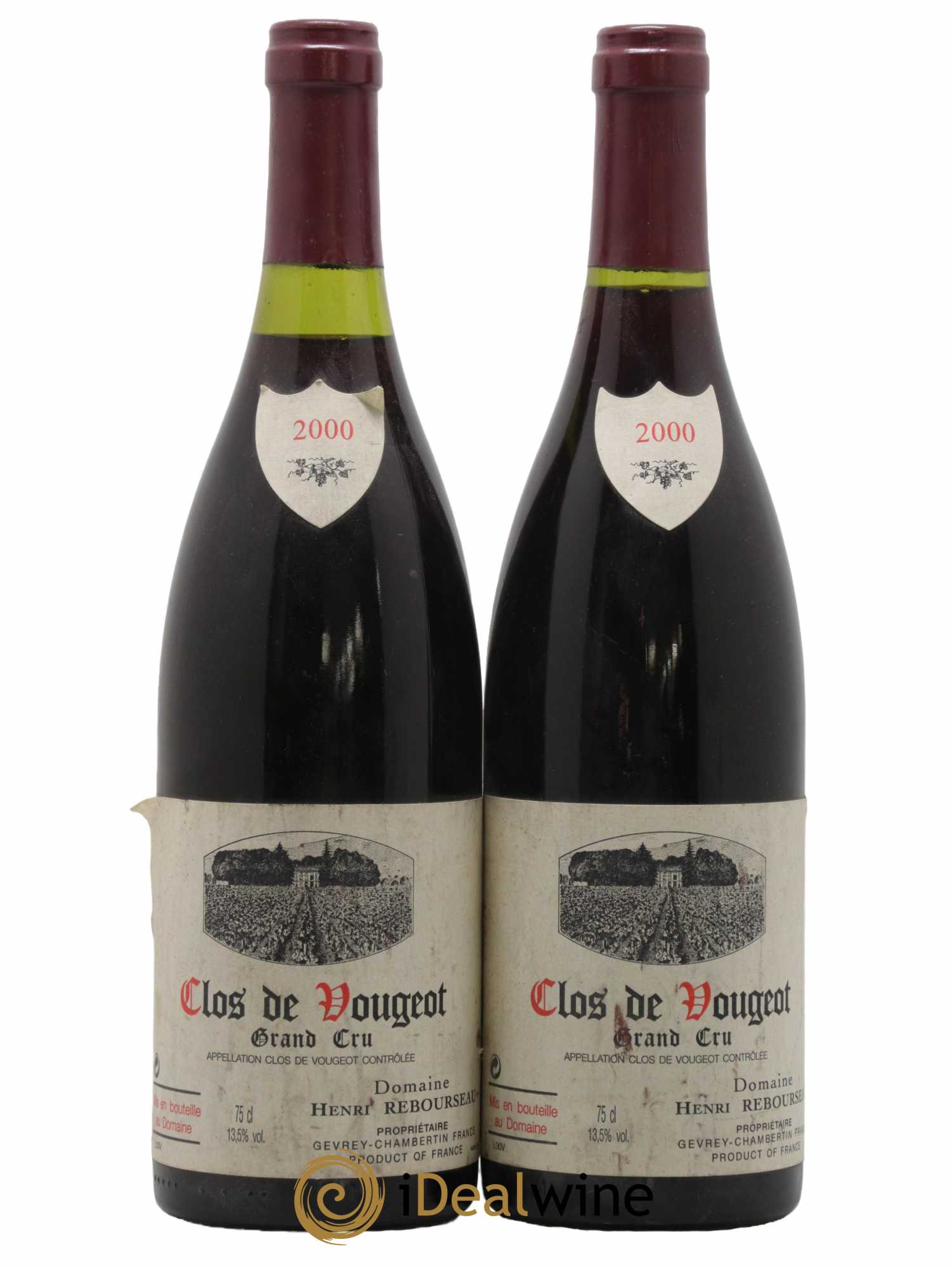 Clos de Vougeot Grand Cru Henri Rebourseau (Domaine) 2000 - Lot de 2 bouteilles - 0