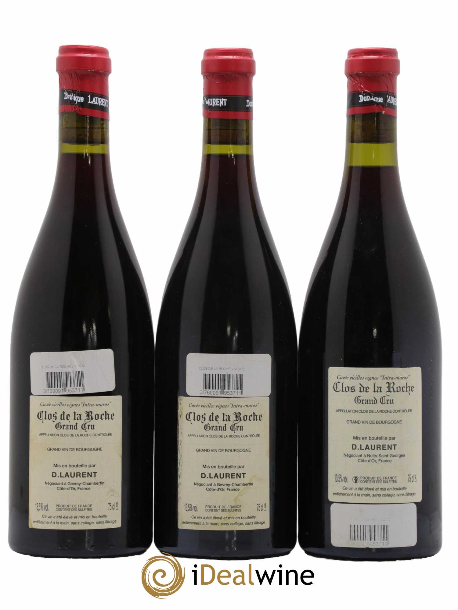 Clos de la Roche Grand Cru Vieilles vignes Intra-muros Dominique Laurent 2012 - Lot de 3 bouteilles - 1