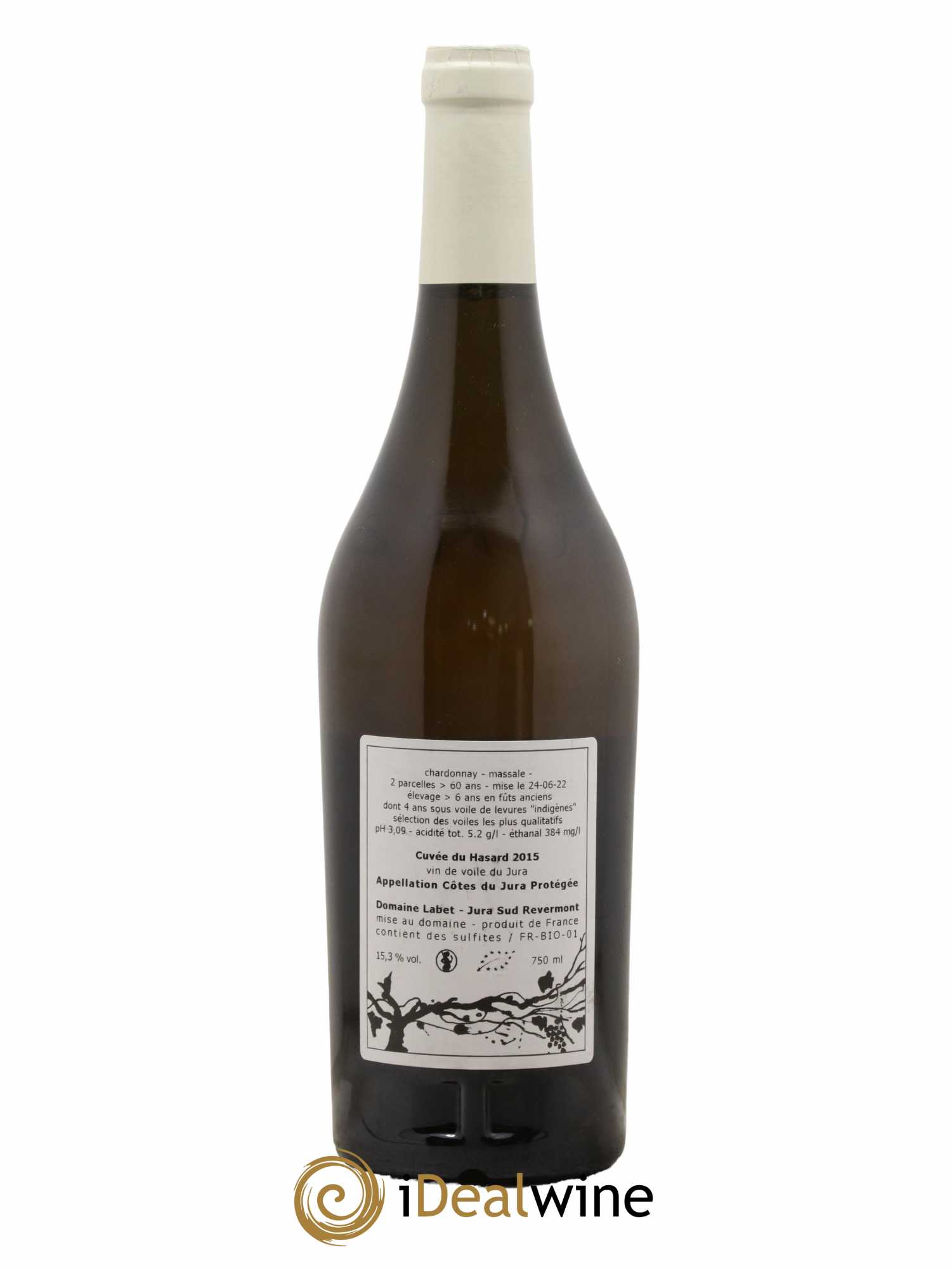 Côtes du Jura Vin de voile Chardonnay du Hasard Romain - Julien  - Charline Labet 2015 - Lot de 1 bouteille - 1