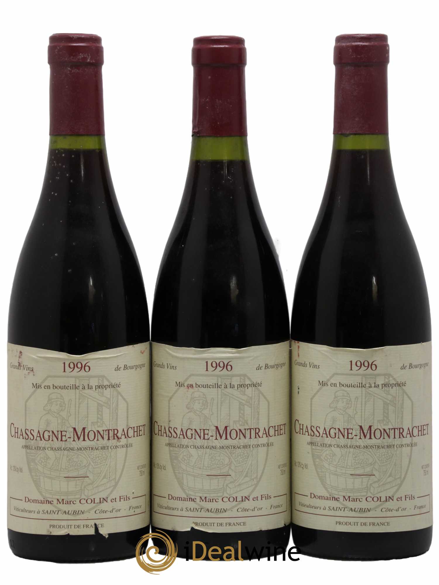 Chassagne-Montrachet Domaine Marc Colin Et Fils 1996 - Lot de 3 bouteilles - 0