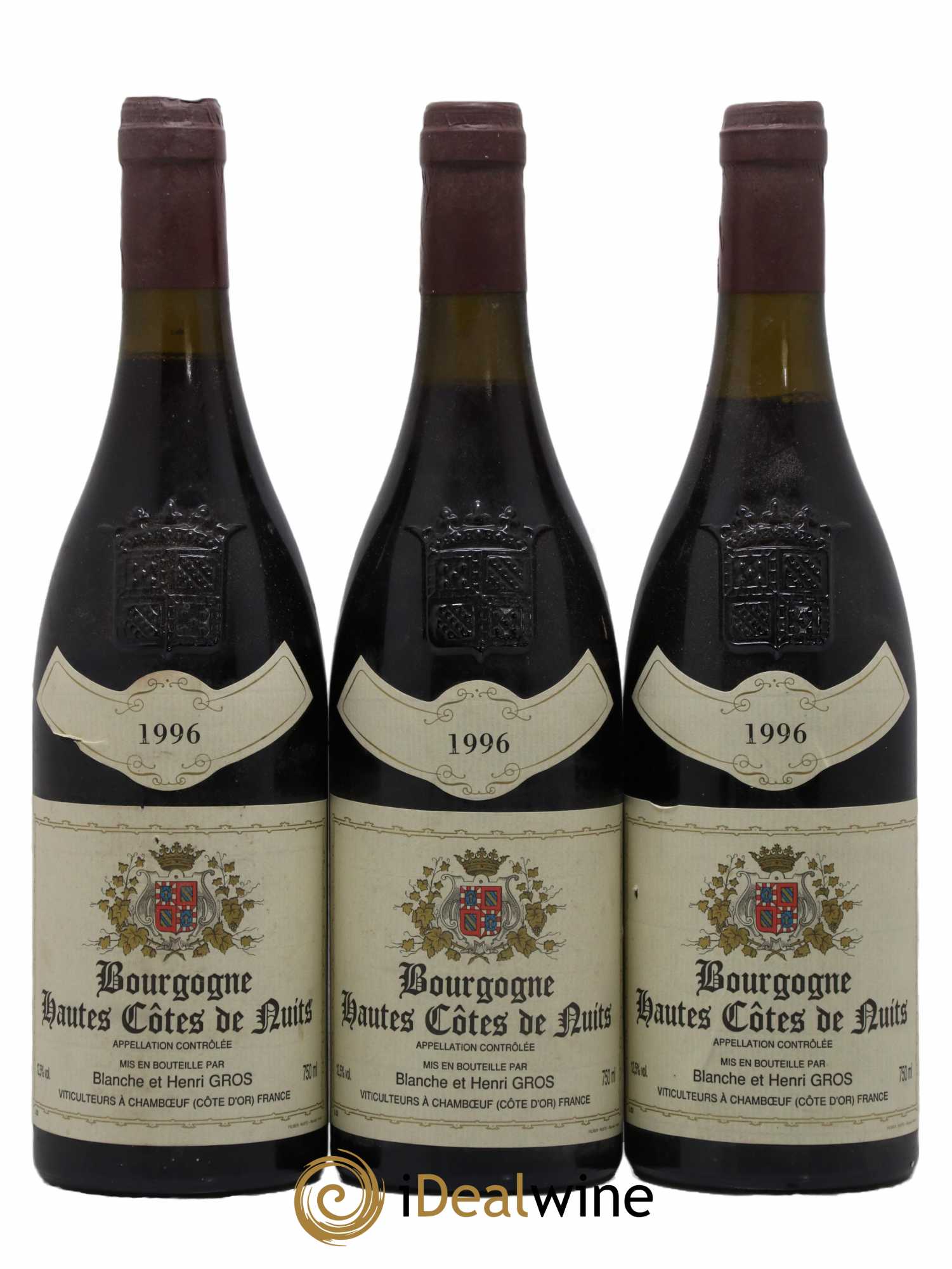 Hautes-Côtes de Nuits Blanche Et Henri Gros 1996 - Lot de 3 bouteilles - 0