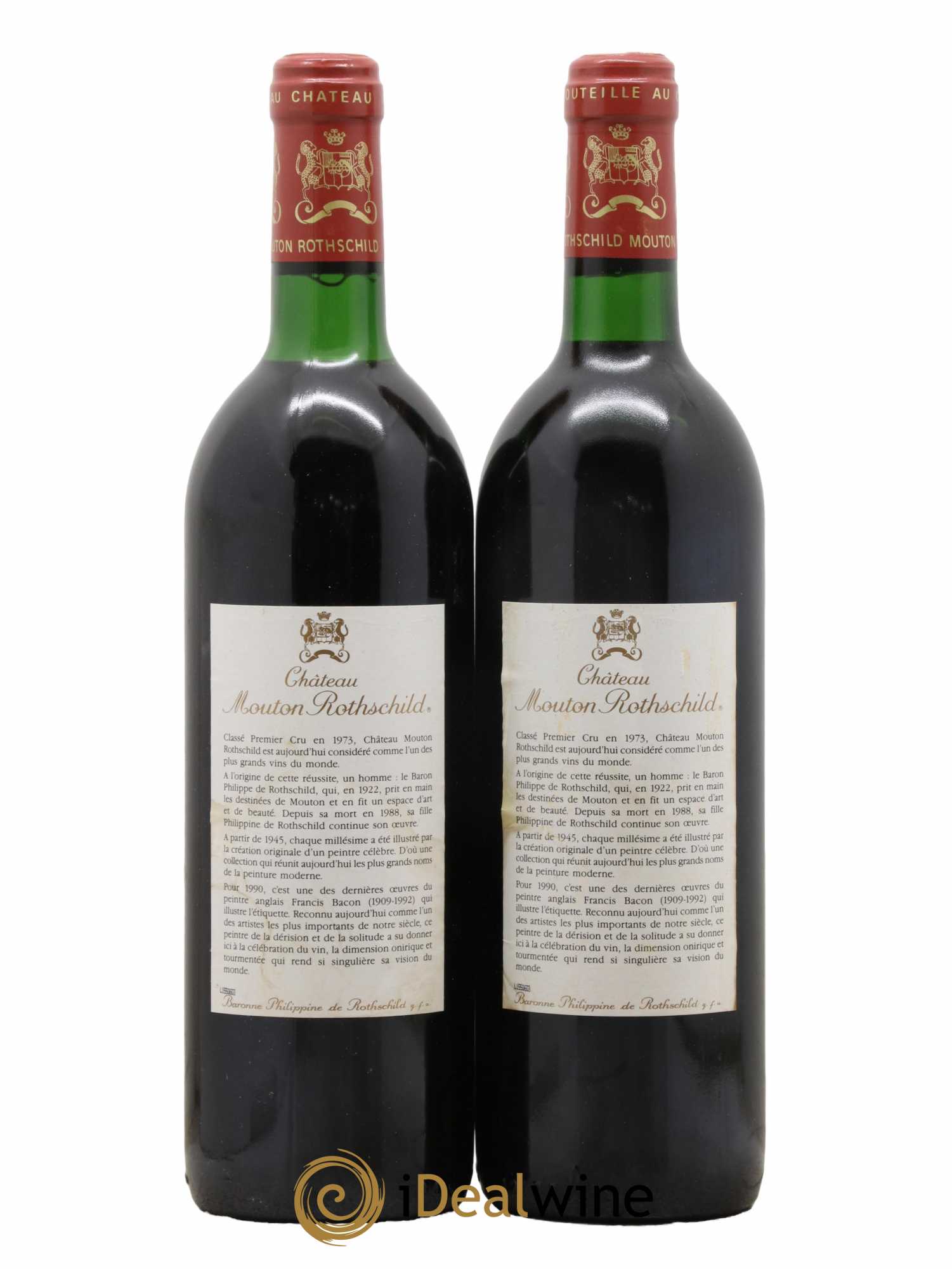 Château Mouton Rothschild 1er Grand Cru Classé 1990 - Lot de 2 bouteilles - 1