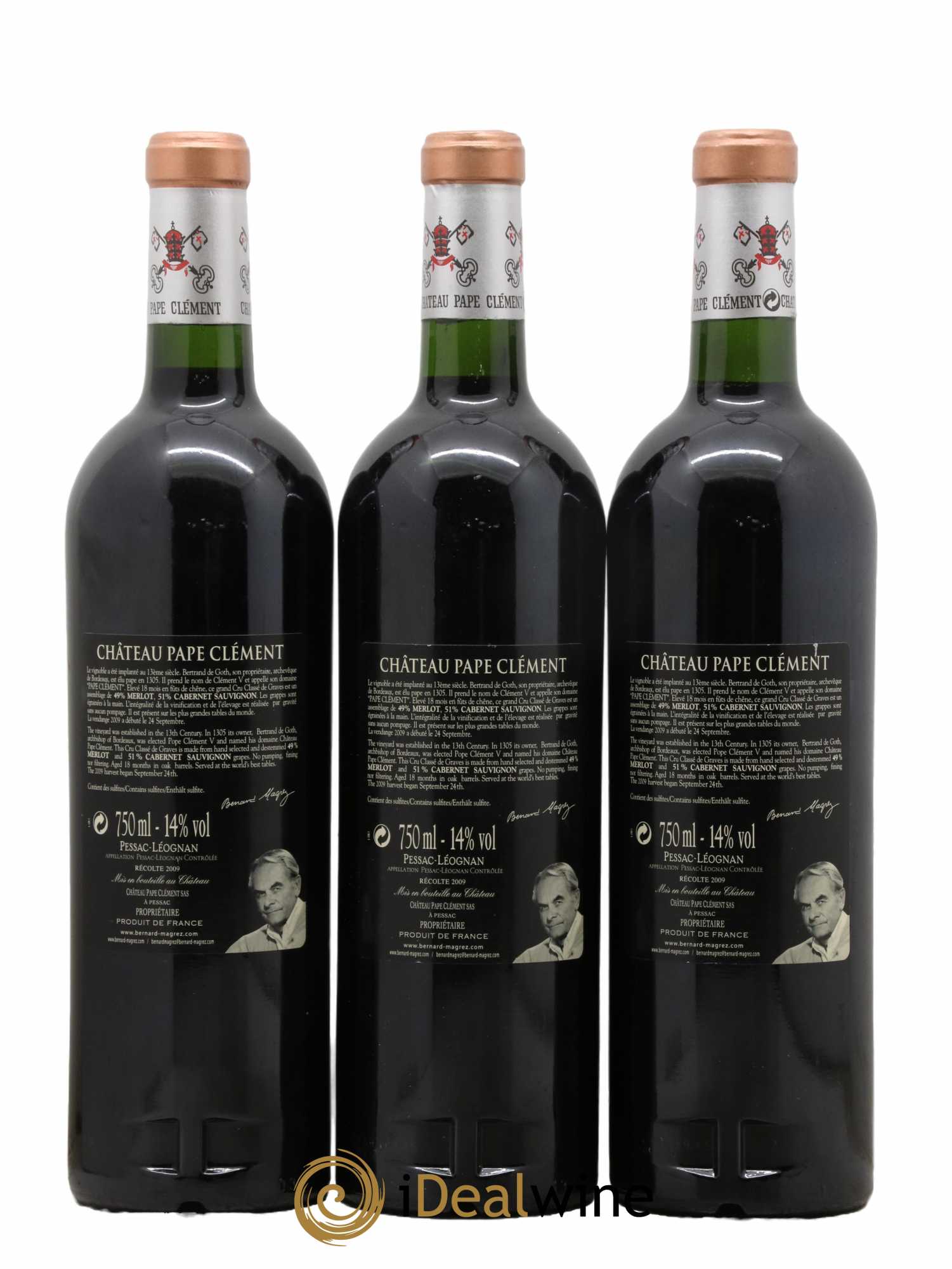 Château Pape Clément Cru Classé de Graves 2009 - Lot de 3 bouteilles - 1