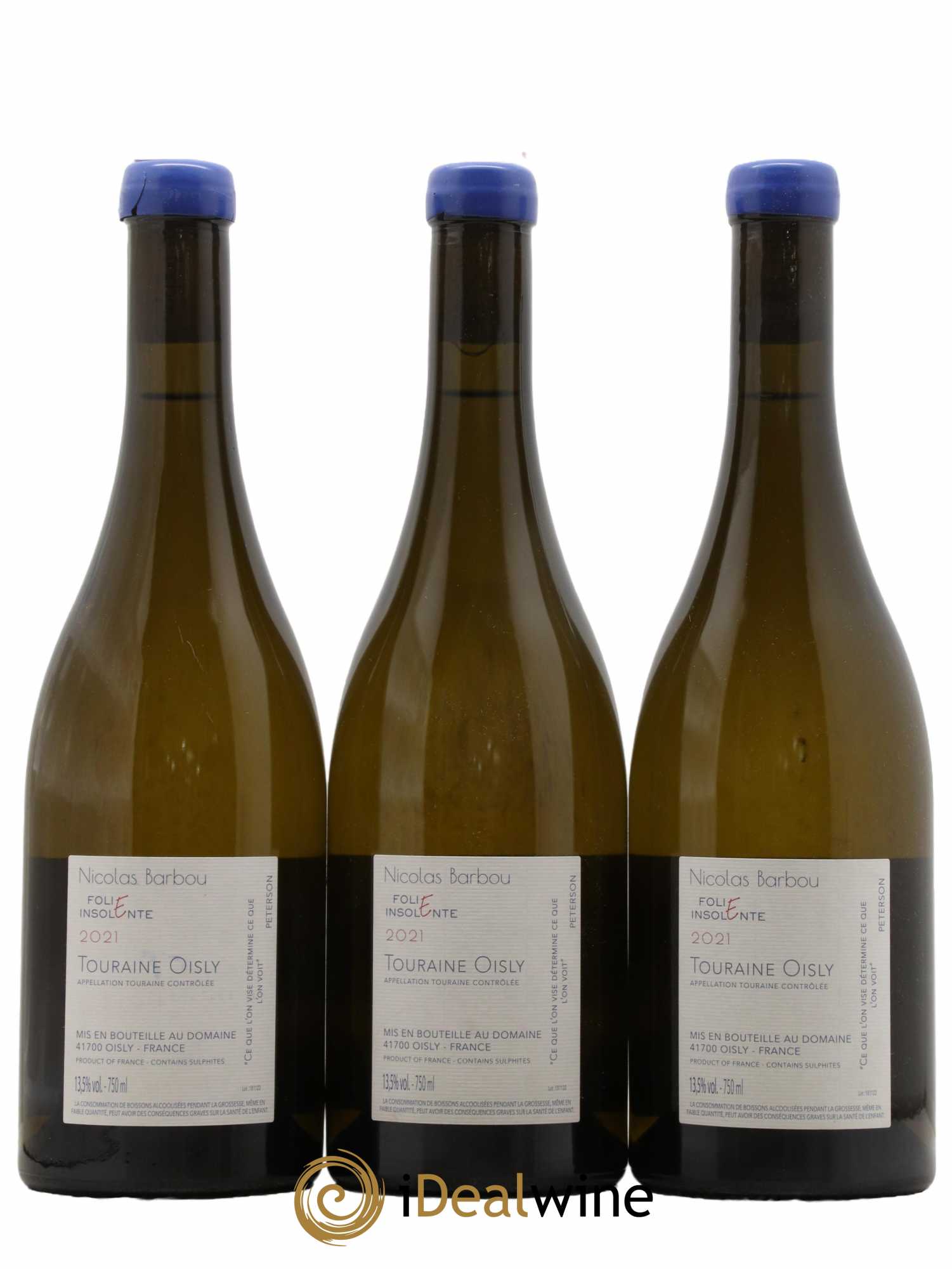 Touraine-Oisly Folie Insolente Nicolas Barbou 2021 - Lot de 3 bouteilles - 1