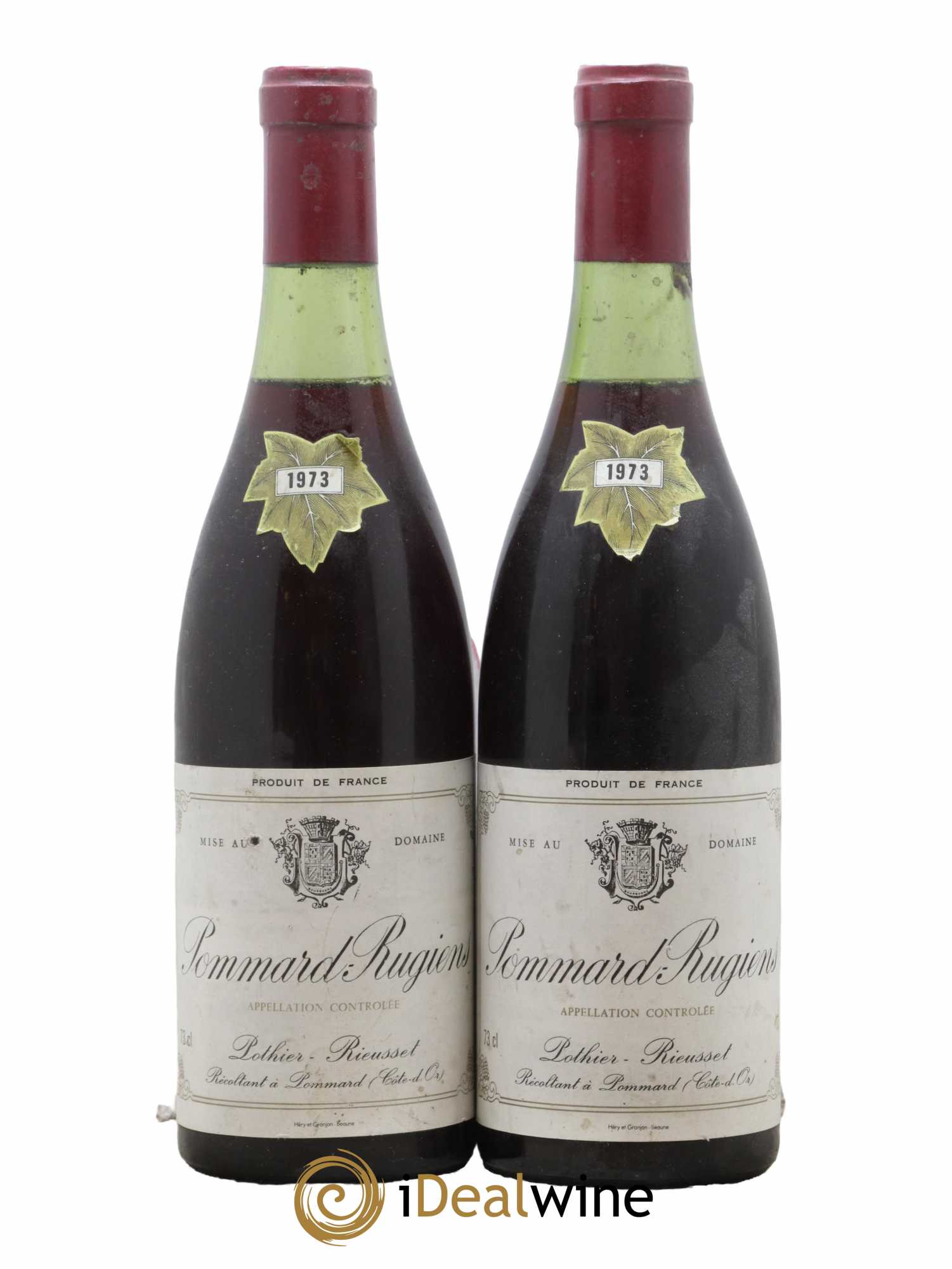 Pommard Rugiens Pothier Rieusset 1973 - Lot de 2 bouteilles - 0