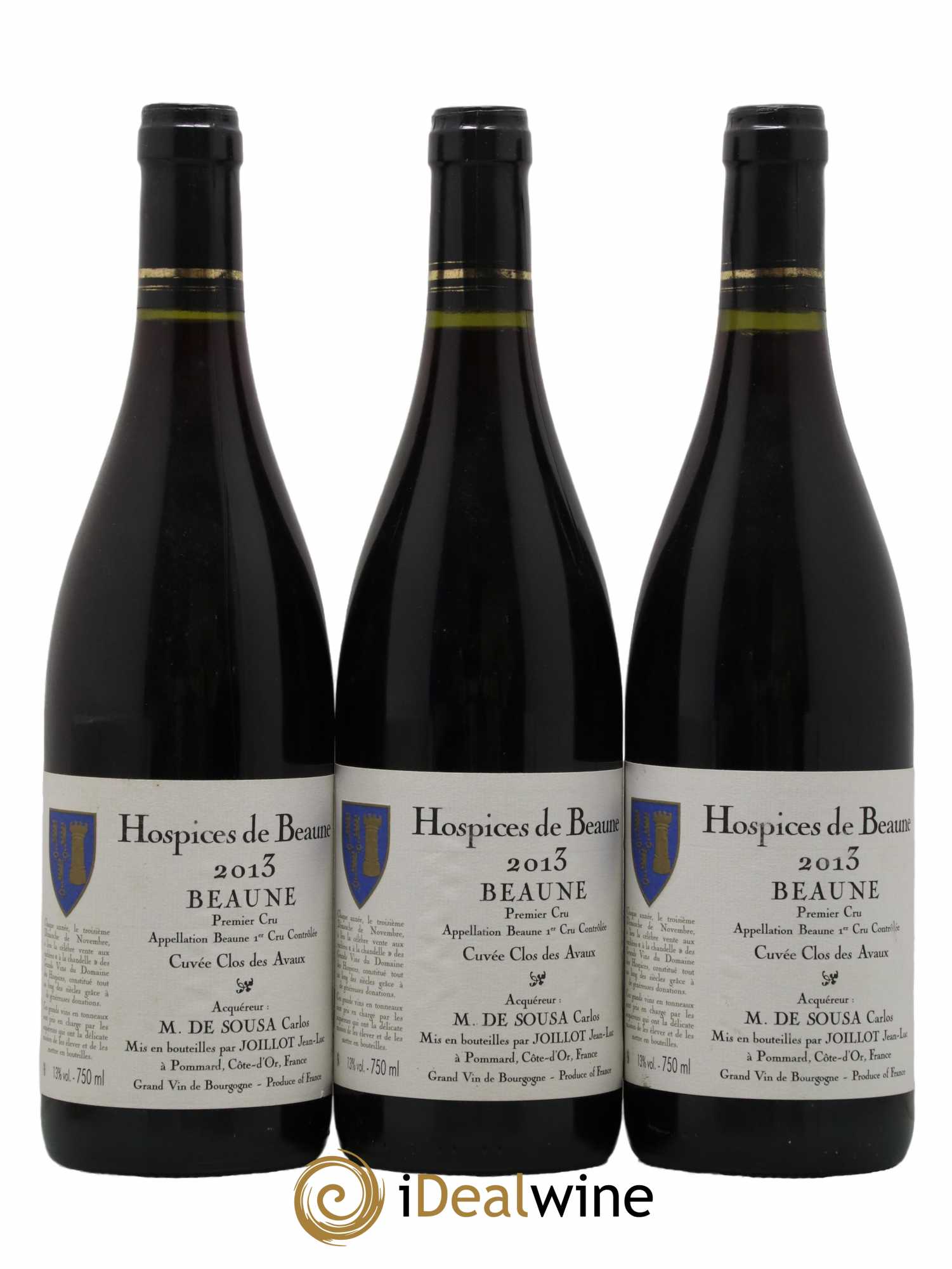 Beaune 1er Cru Hospices de Beaune Cuvée Clos Des Avaux - Jean-Luc Joillot 2013 - Lot de 3 bouteilles - 0