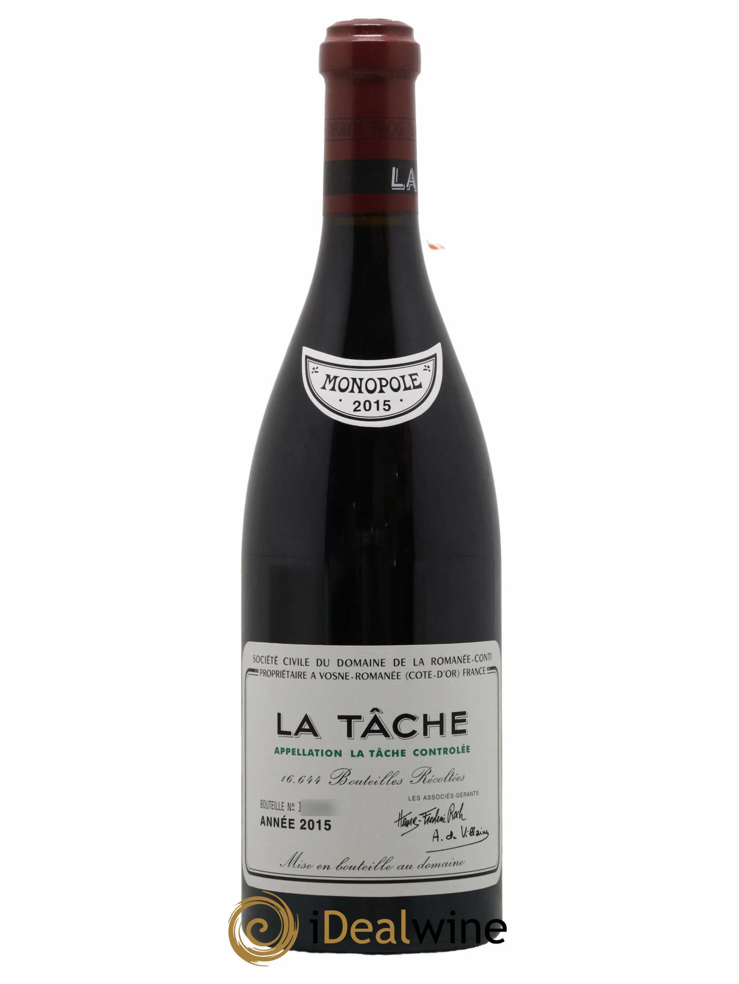La Tâche Grand Cru Domaine de la Romanée-Conti 2015 - Lot de 1 bouteille - 0