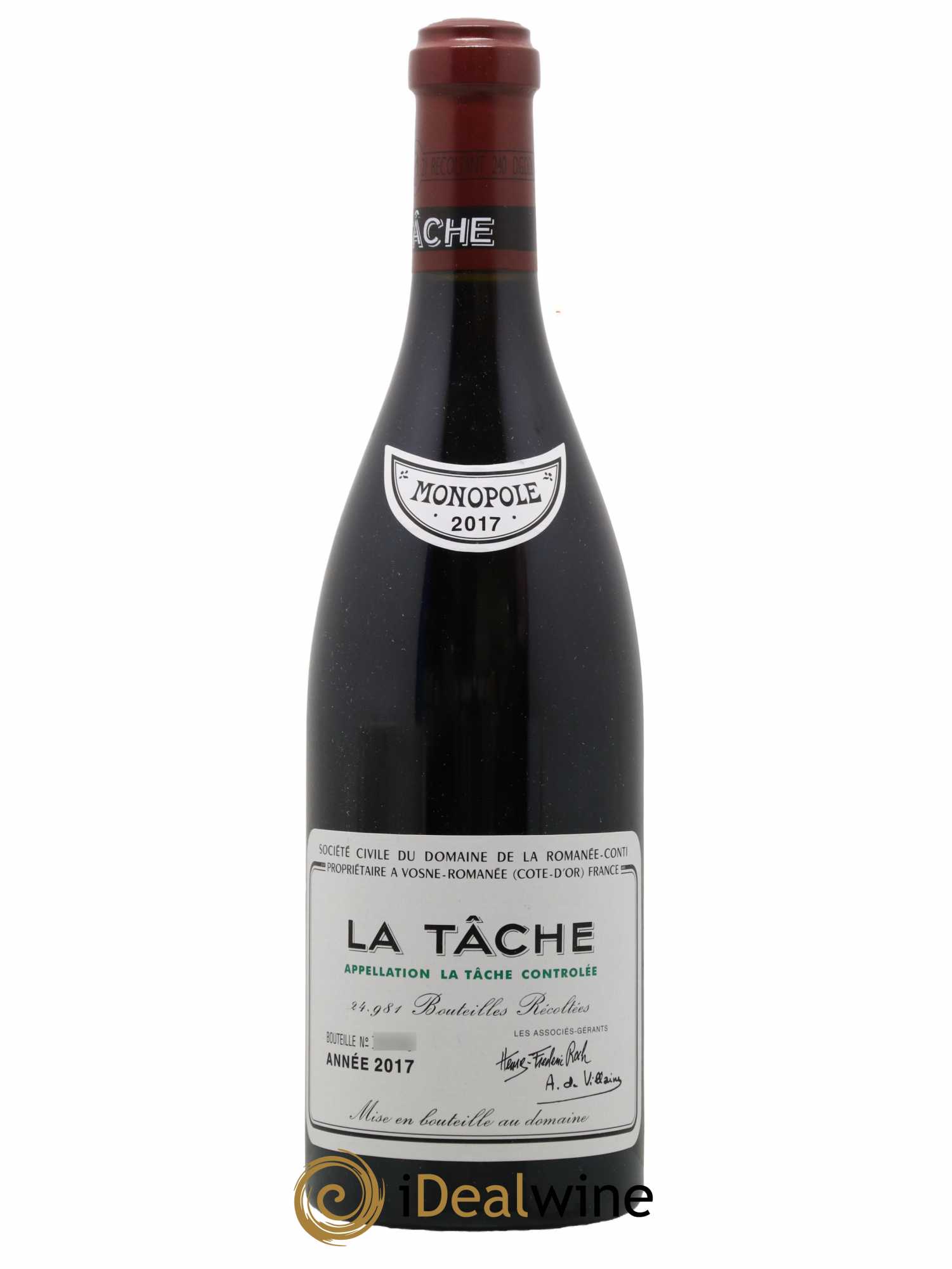 La Tâche Grand Cru Domaine de la Romanée-Conti 2017 - Lot de 1 bouteille - 0