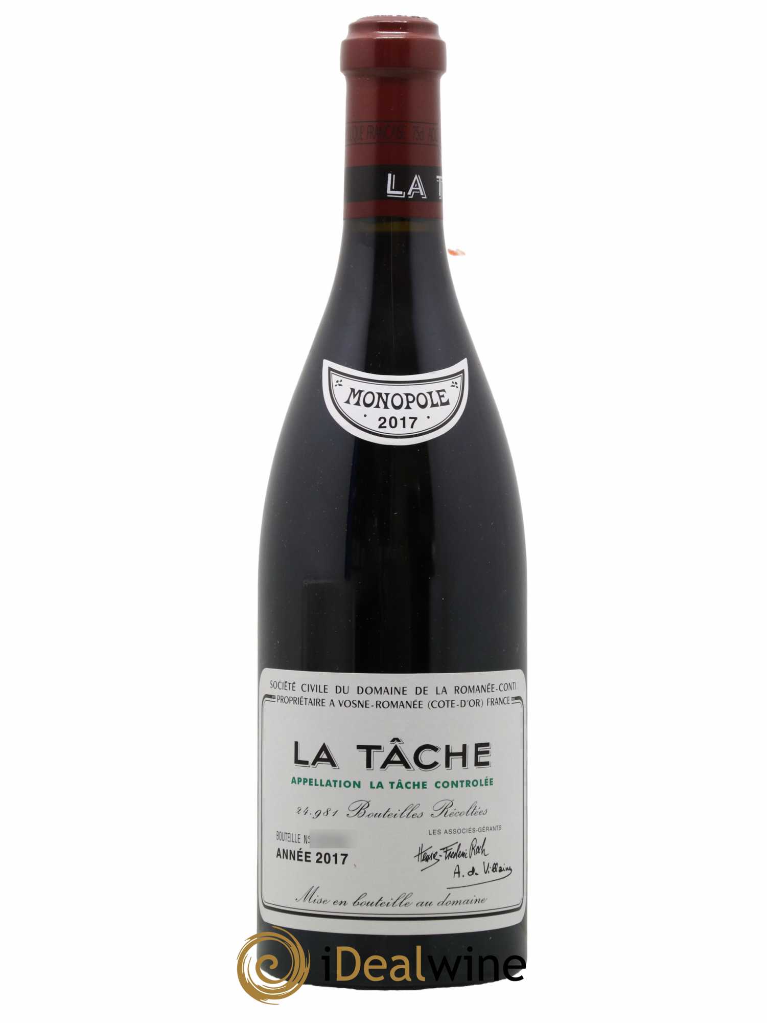 La Tâche Grand Cru Domaine de la Romanée-Conti 2017 - Lot de 1 bouteille - 0
