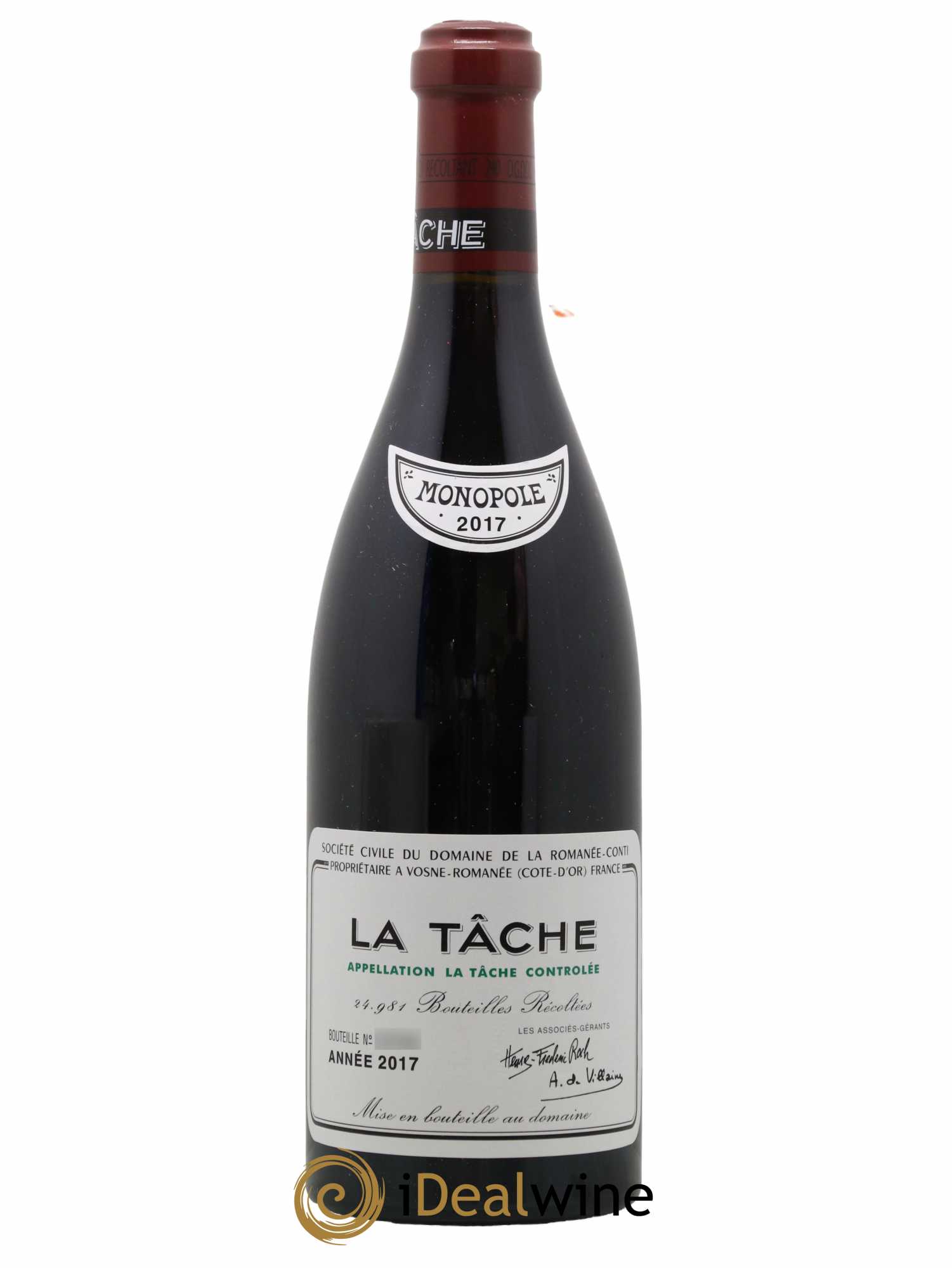 La Tâche Grand Cru Domaine de la Romanée-Conti 2017 - Lot de 1 bouteille - 0