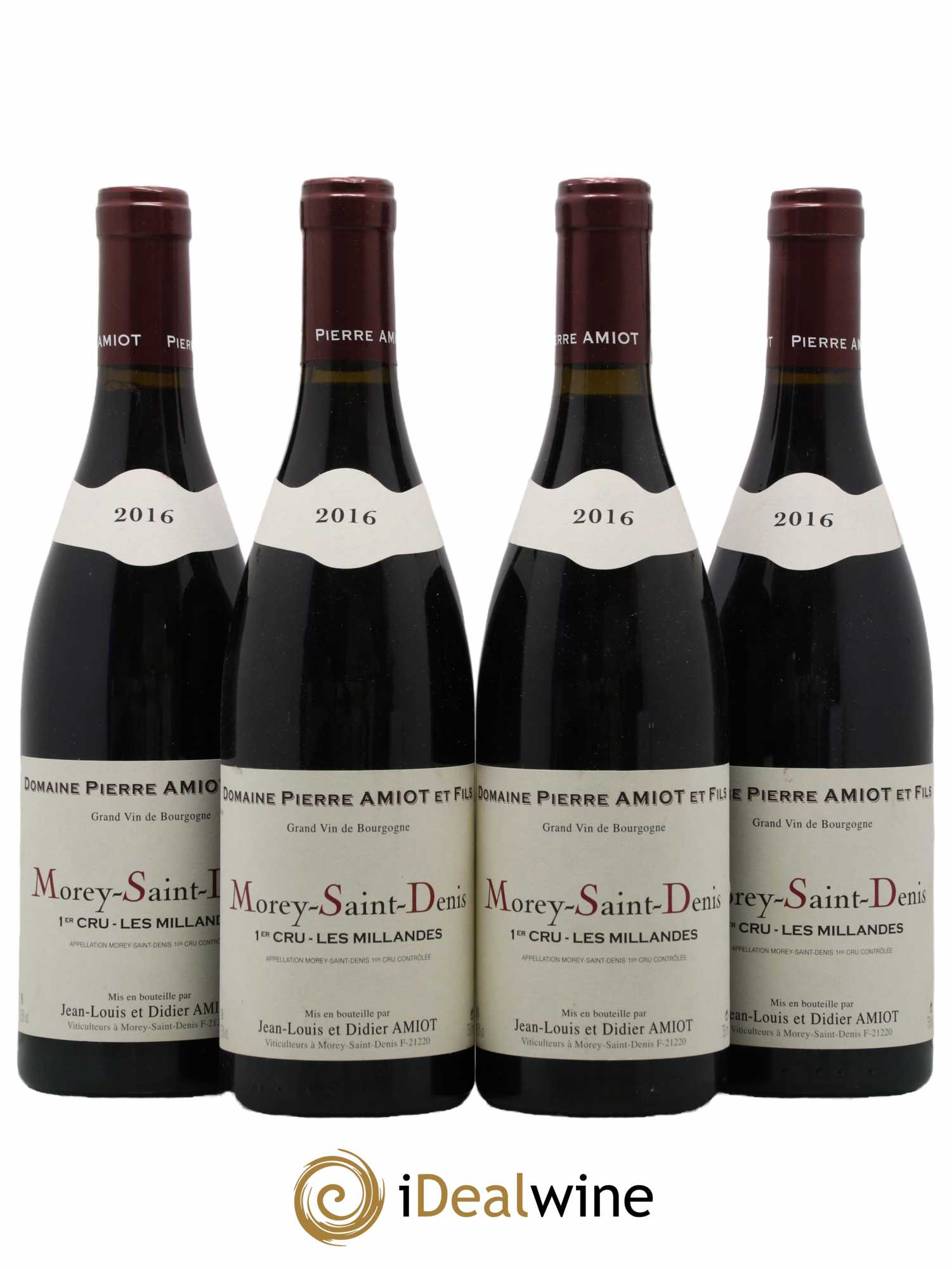 Morey-Saint-Denis 1er Cru Les Millandes Pierre Amiot et Fils 2016 - Lot de 4 bouteilles - 0