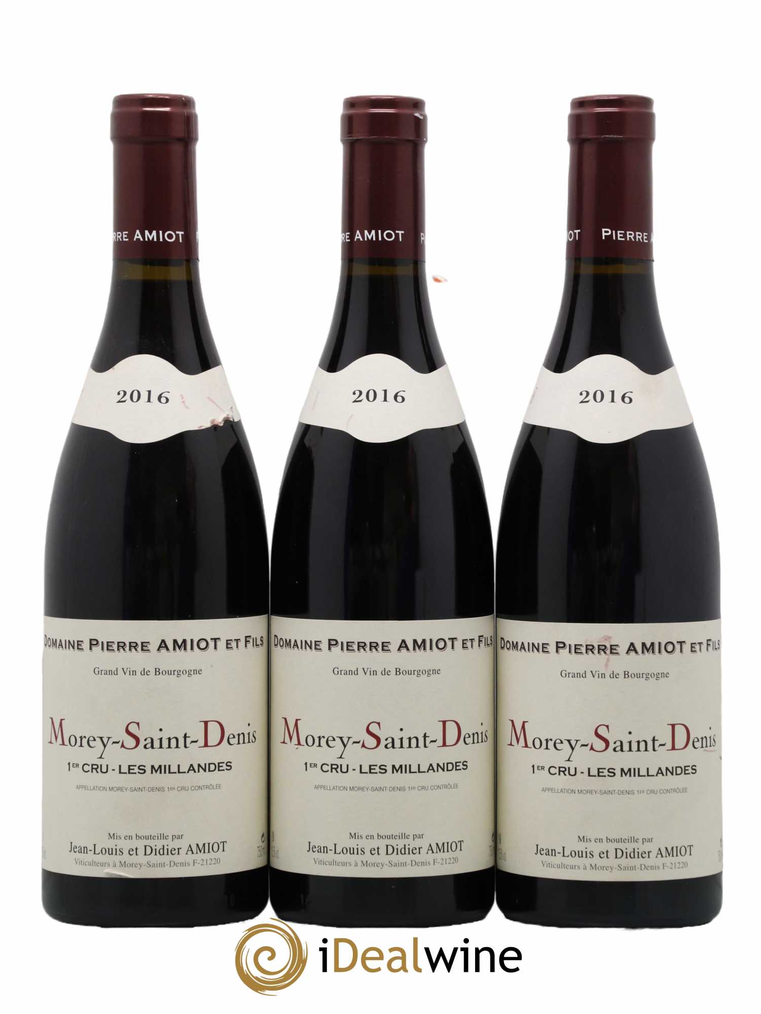Morey-Saint-Denis 1er Cru Les Millandes Pierre Amiot et Fils 2016 - Lot de 3 bouteilles - 0
