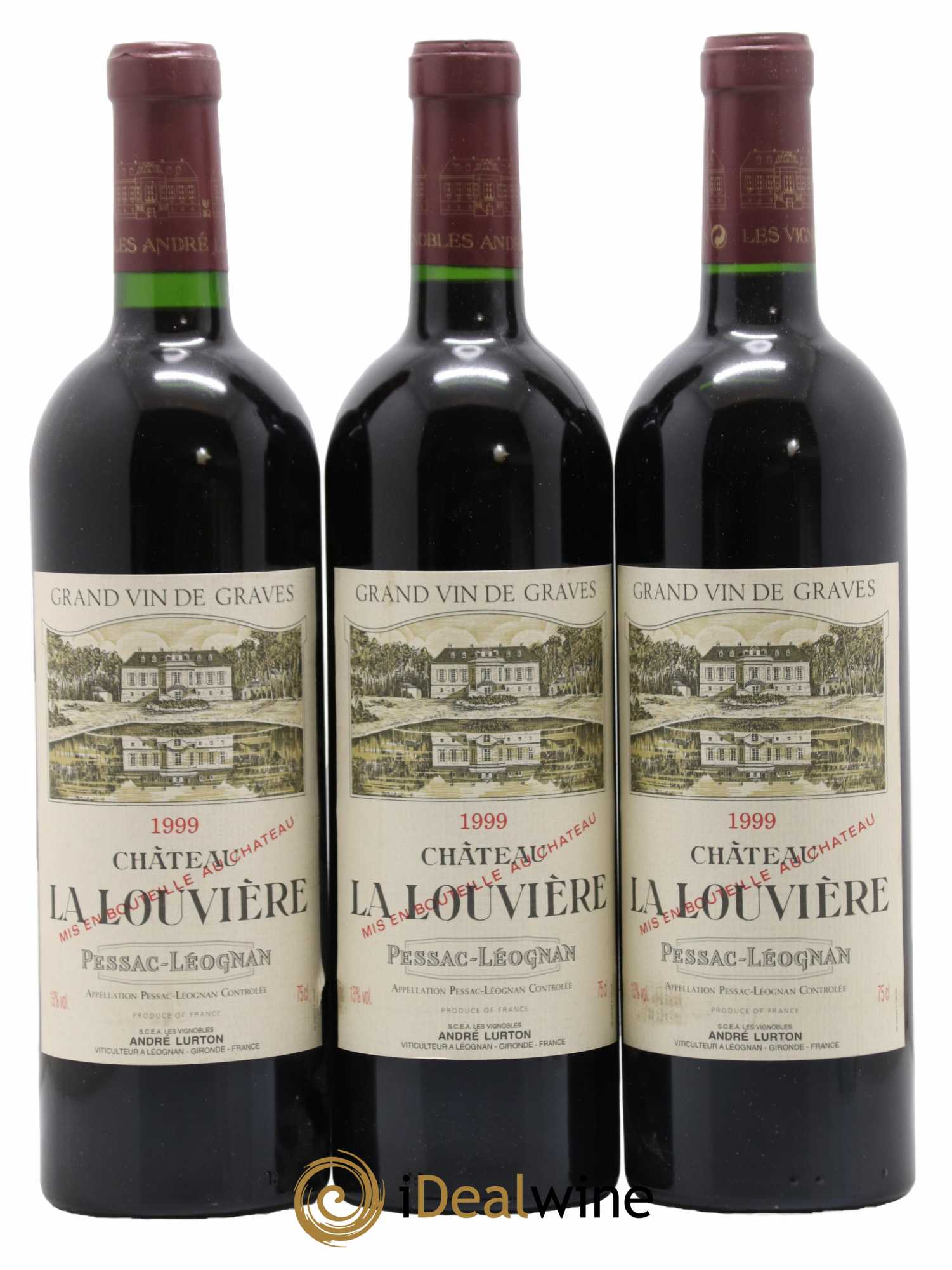 Château la Louvière 1999 - Lot de 3 bouteilles - 0