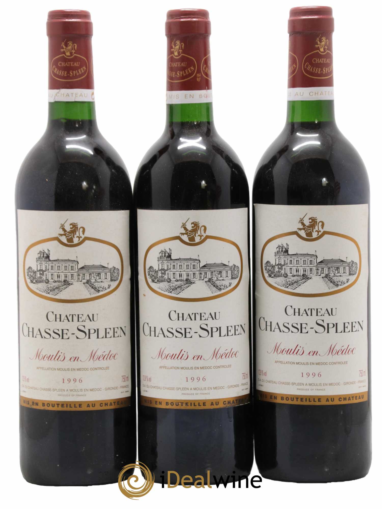 Château Chasse Spleen 1996 - Lot de 3 bouteilles - 0
