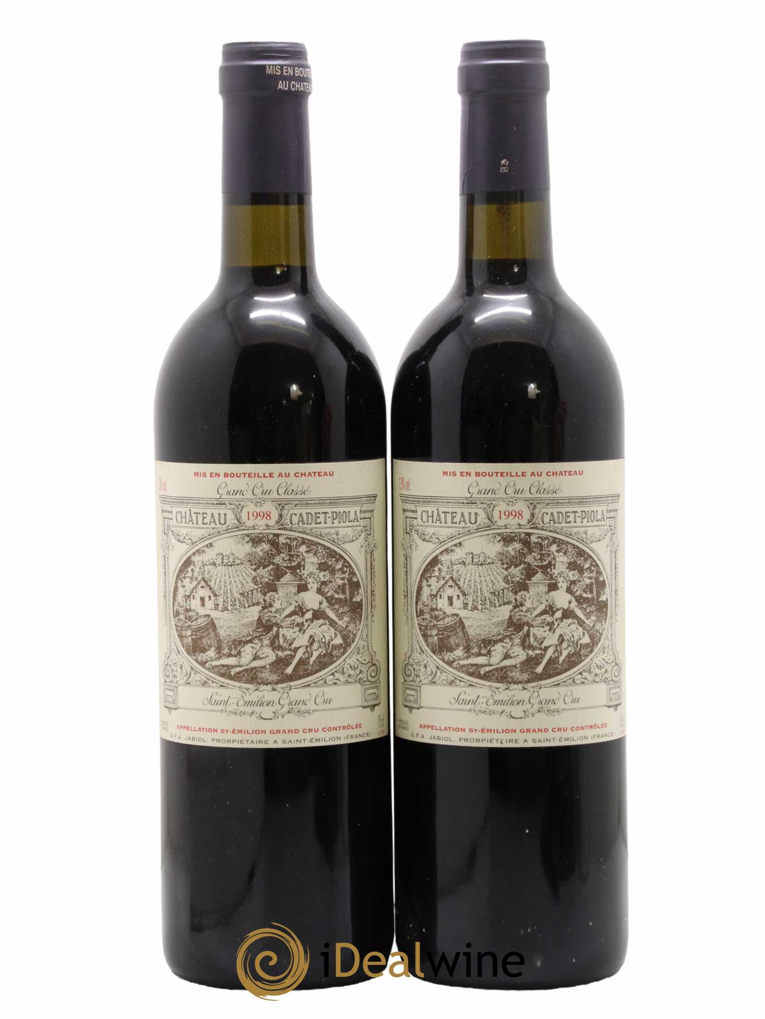Château Cadet Piola Grand Cru Classé 1998 - Lot de 2 bouteilles - 0