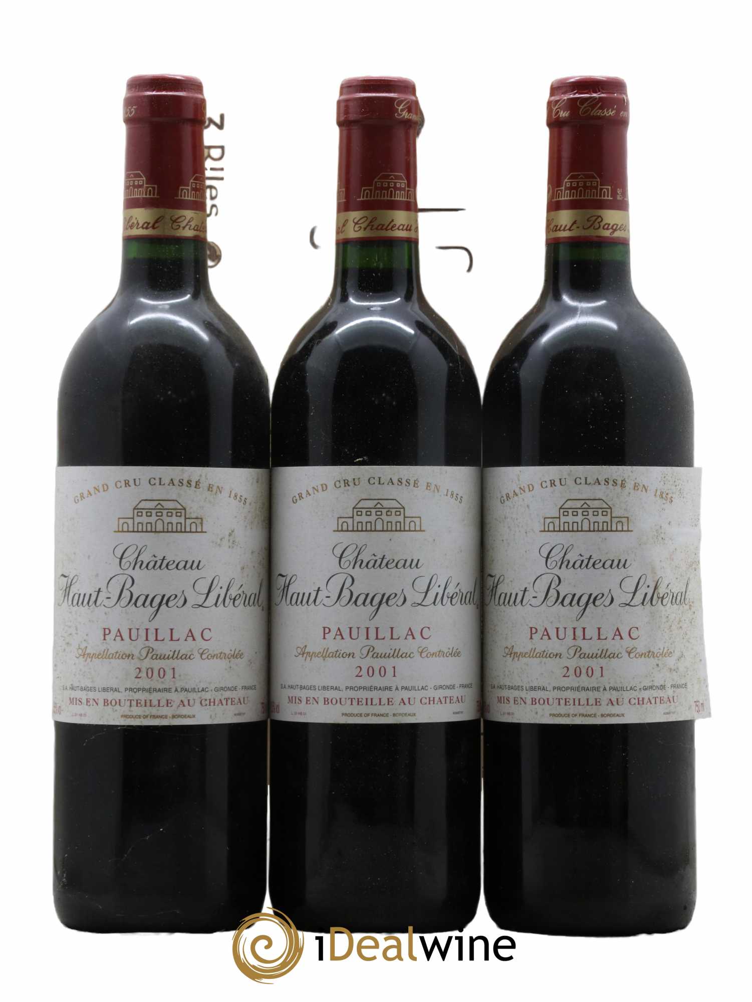 Château Haut Bages Libéral 5ème Grand Cru Classé 2001 - Lot de 3 bouteilles - 1