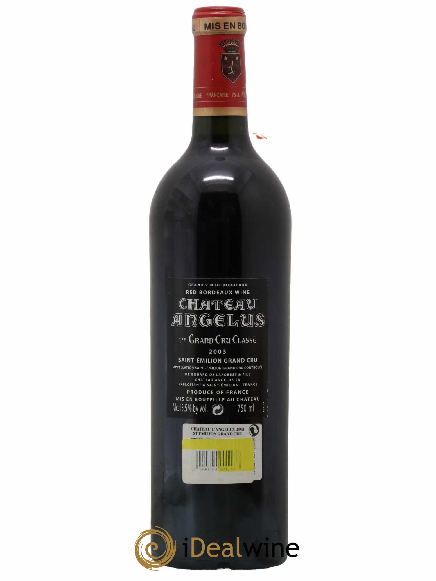 Château Angélus 1er Grand Cru Classé A 2003 - Lot de 1 bouteille - 1