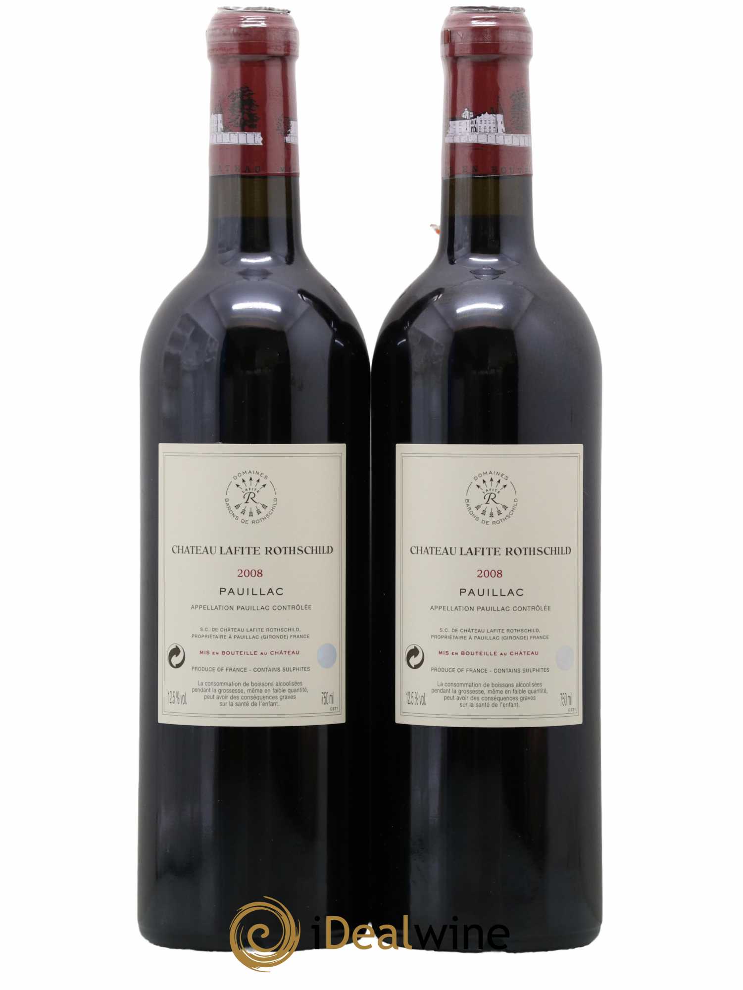 Château Lafite Rothschild 1er Grand Cru Classé 2008 - Lot de 2 bouteilles - 1