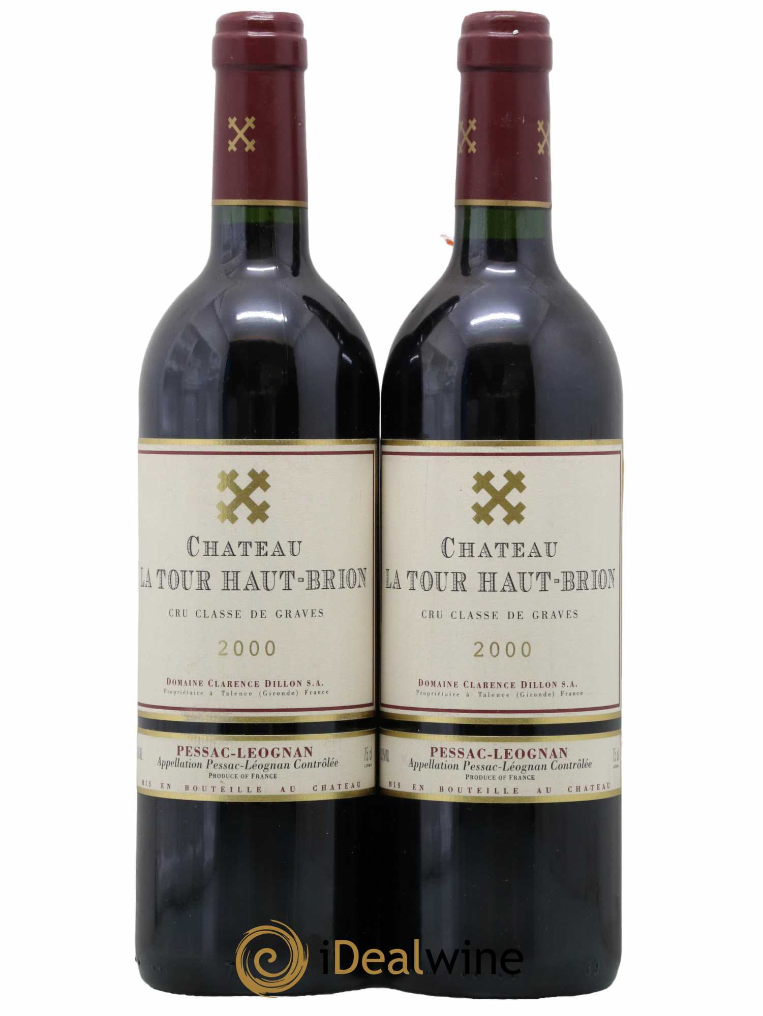 Château la Tour Haut-Brion Cru Classé de Graves 2000 - Lot de 2 bouteilles - 0