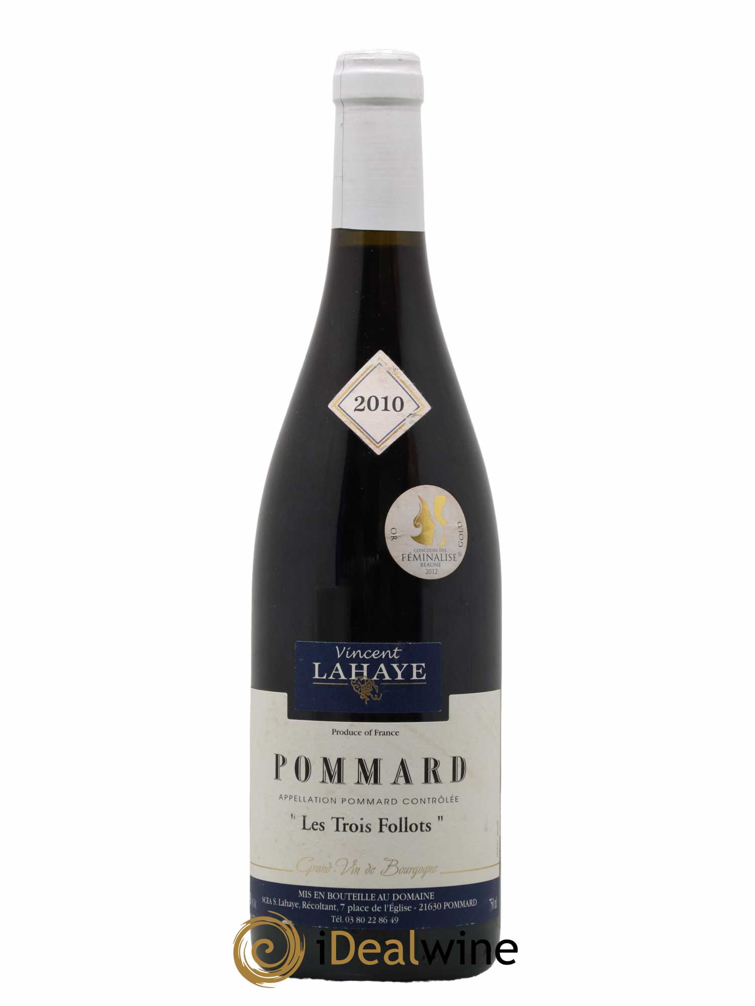 Pommard Les Trois Follots Vincent Lahaye 2010 - Lot de 1 bouteille - 0