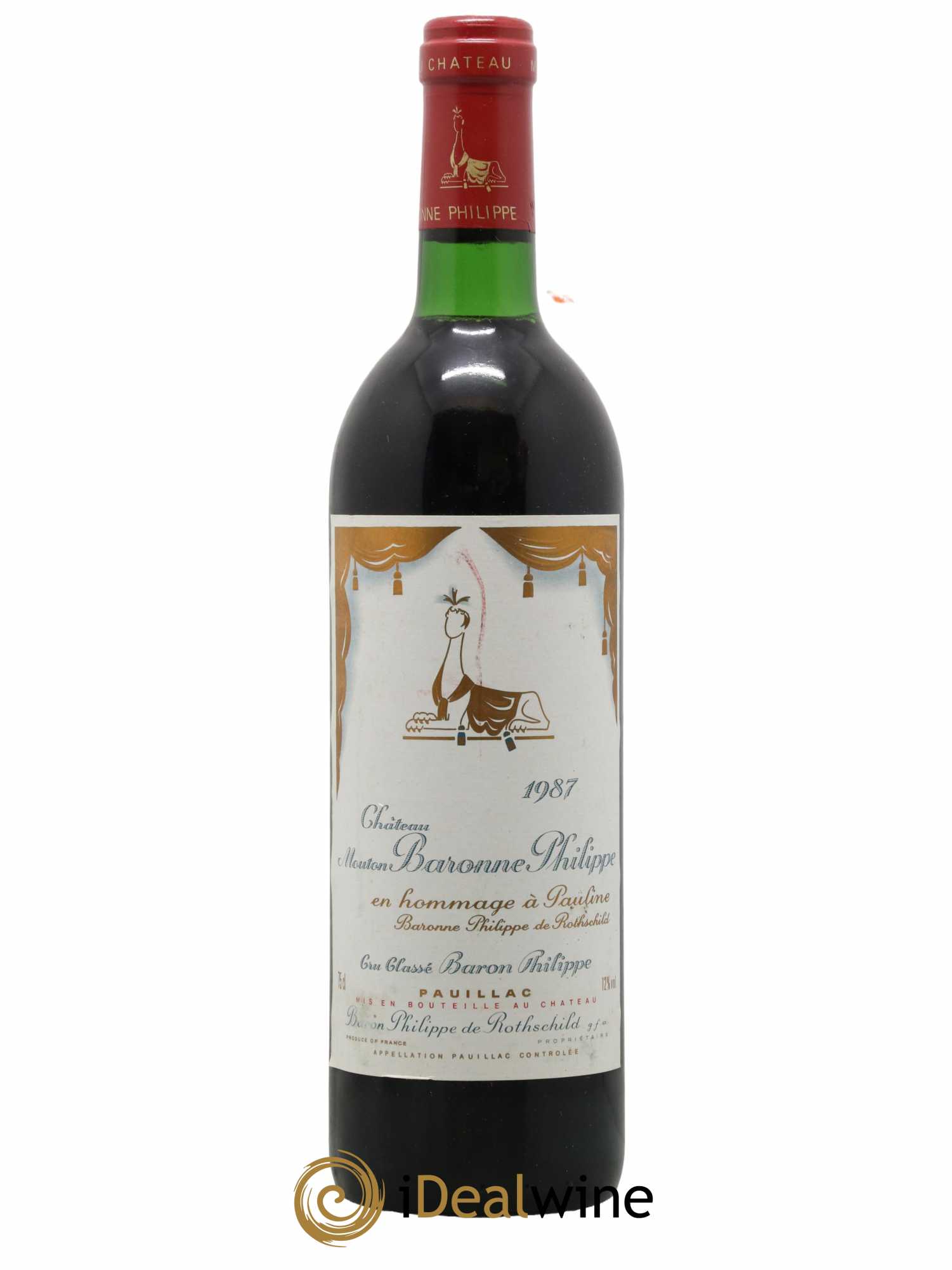 Château d' Armailhac - Mouton Baron(ne) Philippe 5ème Grand Cru Classé 1987 - Lot de 1 bouteille - 0