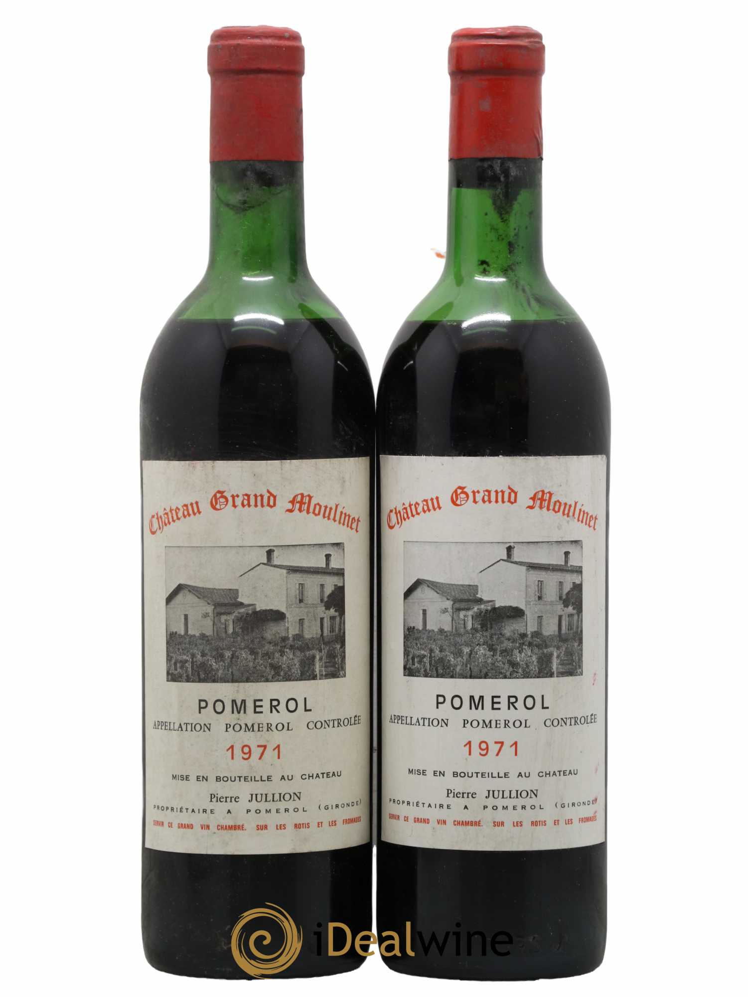 Pomerol Château Grand Moulinet 1971 - Lot de 2 bouteilles - 0